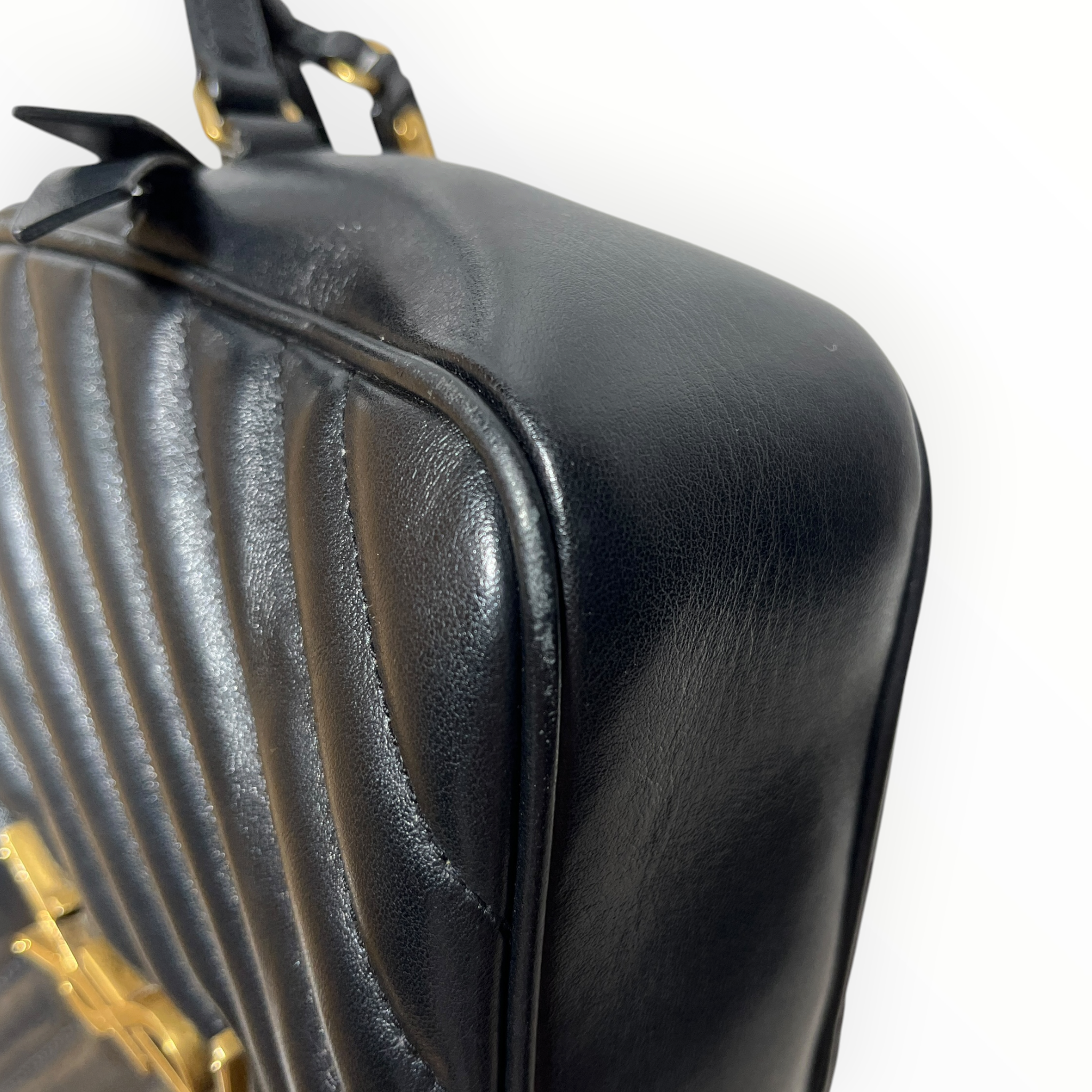 YVES SAINT LAURENT/Cross Body Bag/Leather/BLK/gold accent tassel view 7