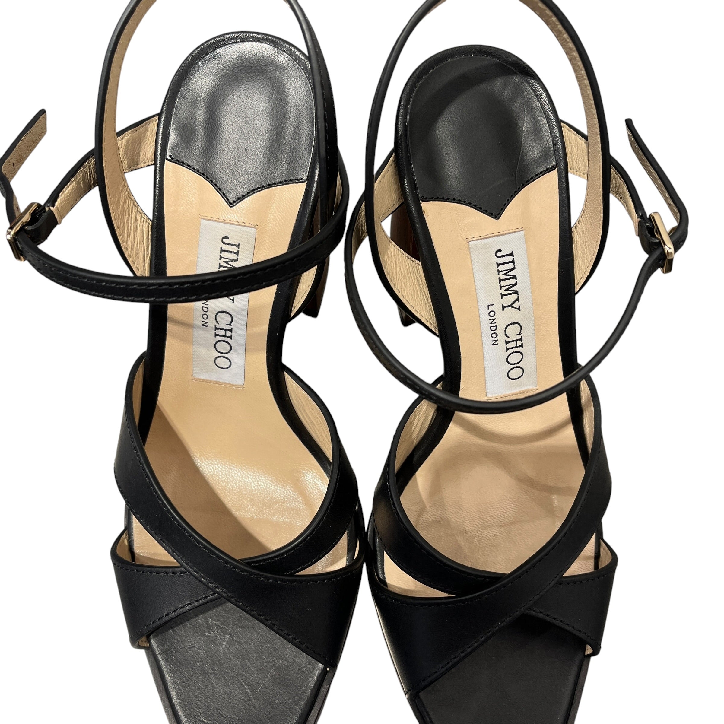 JIMMY CHOO/Heels/EU 36.5/Leather/BLK/JOYA 85 WOOD HEEL view 4