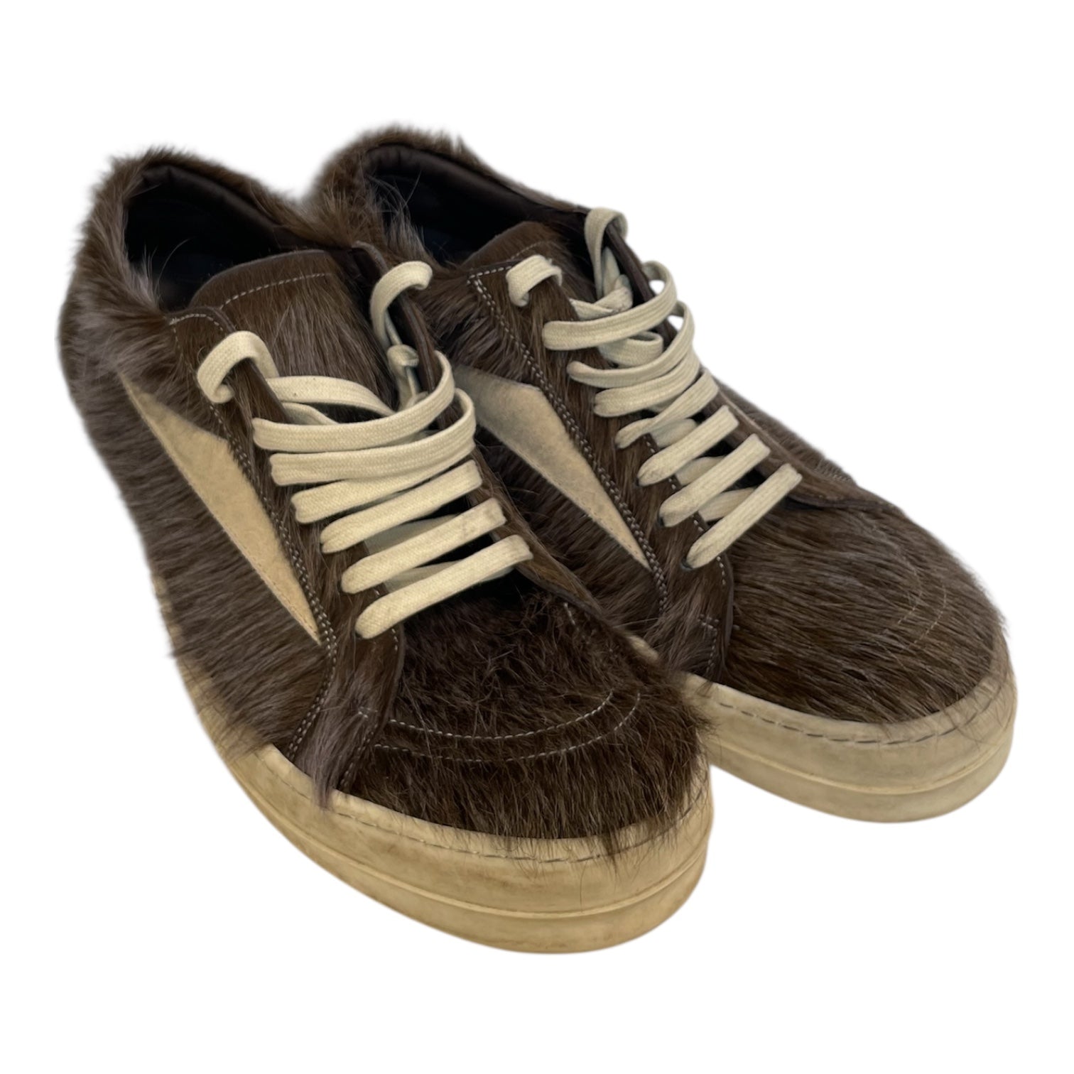Rick Owens/Low-Sneakers/EU 44/BRW/pony hair all over view 1