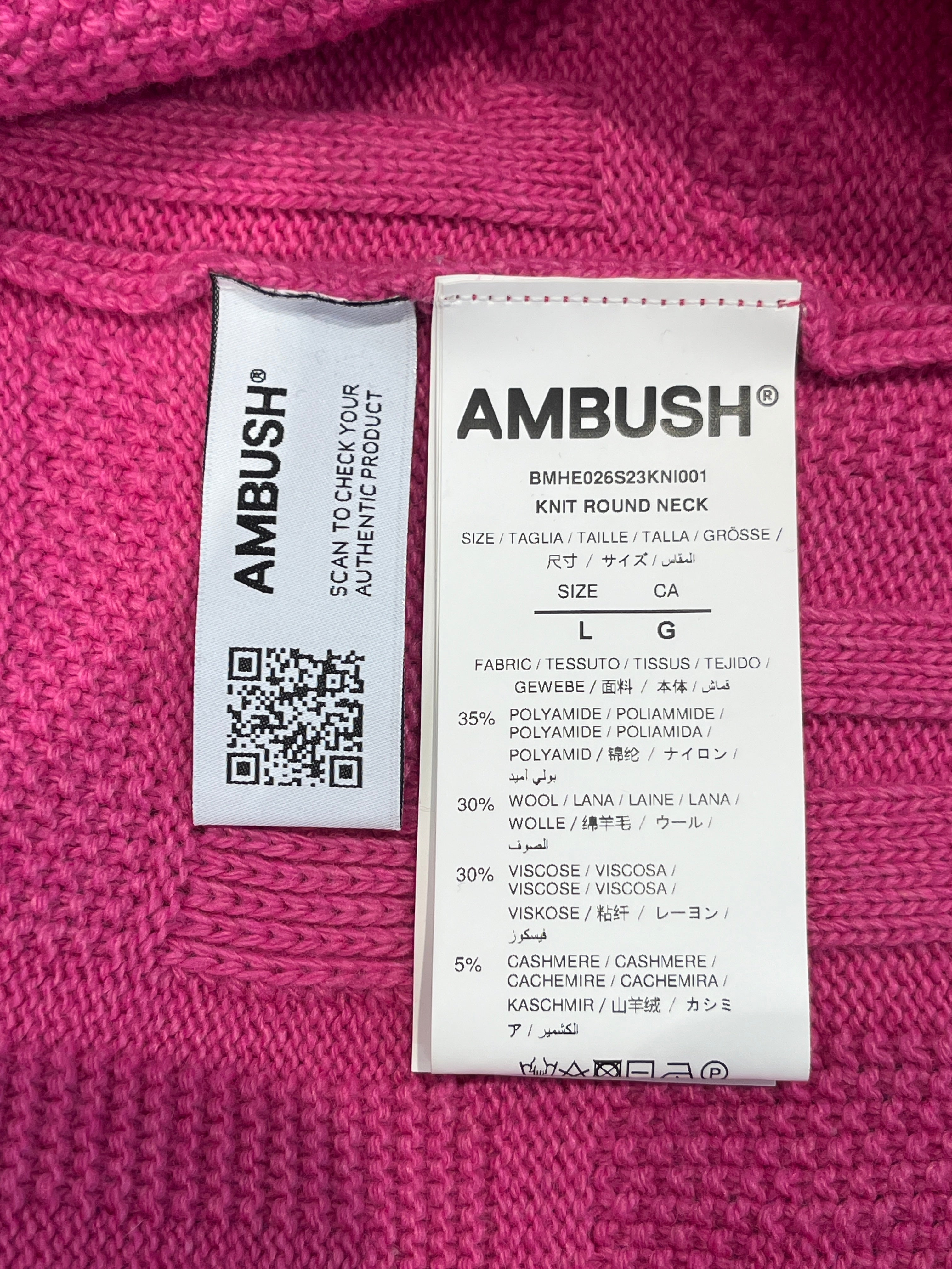AMBUSH/Sweater/L/Wool/PNK/ view 4