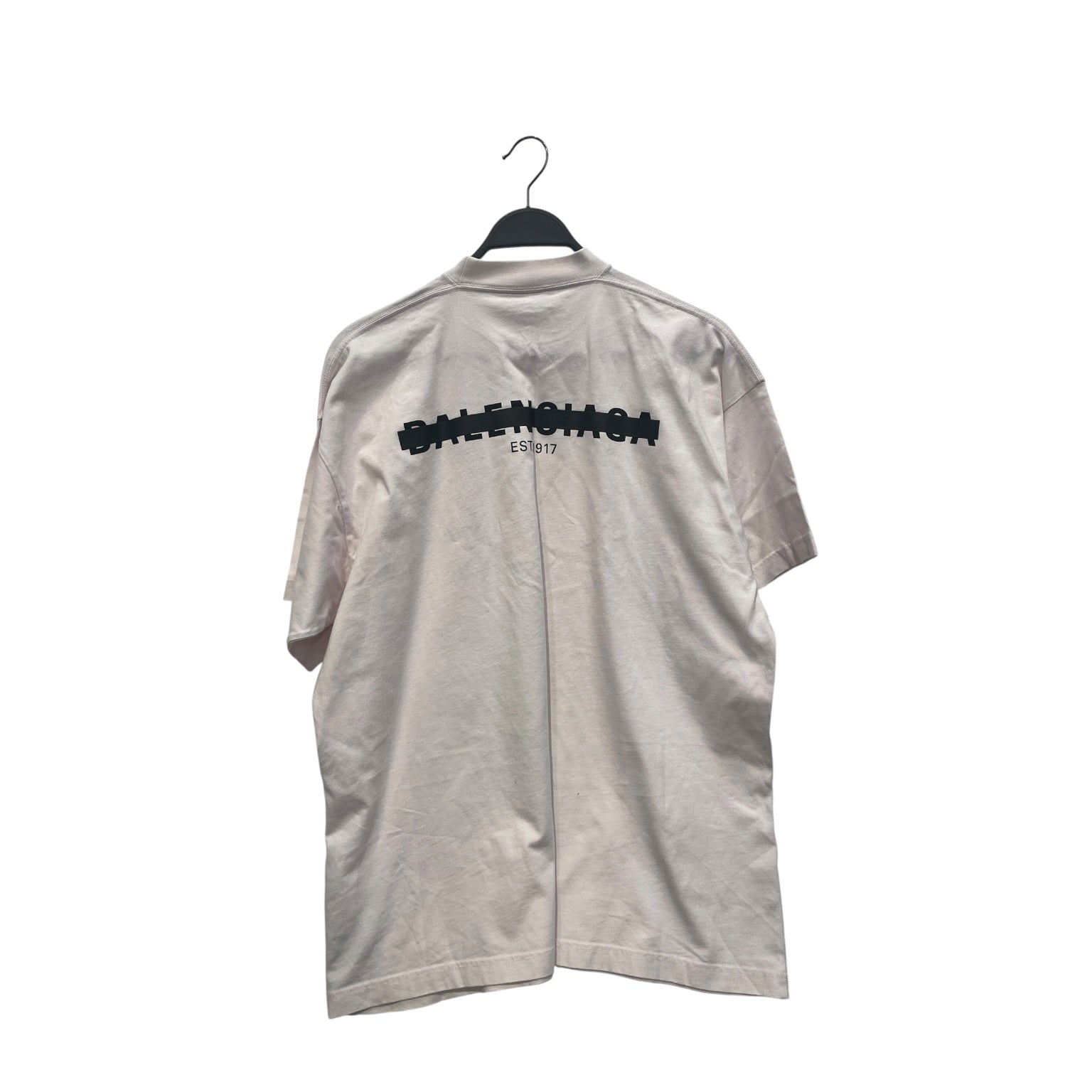 BALENCIAGA/T-Shirt/1/Cotton/PNK/Graphic/BLACKEDBOX OVER LOGO view 2