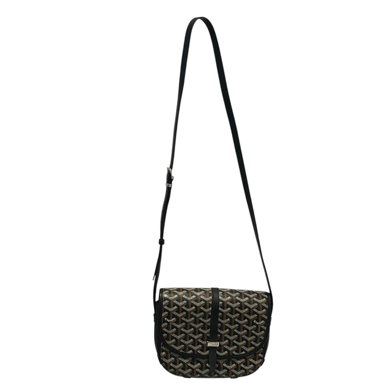 GOYARD/Cross Body Bag/Monogram/Leather/BLK/belvedere pm