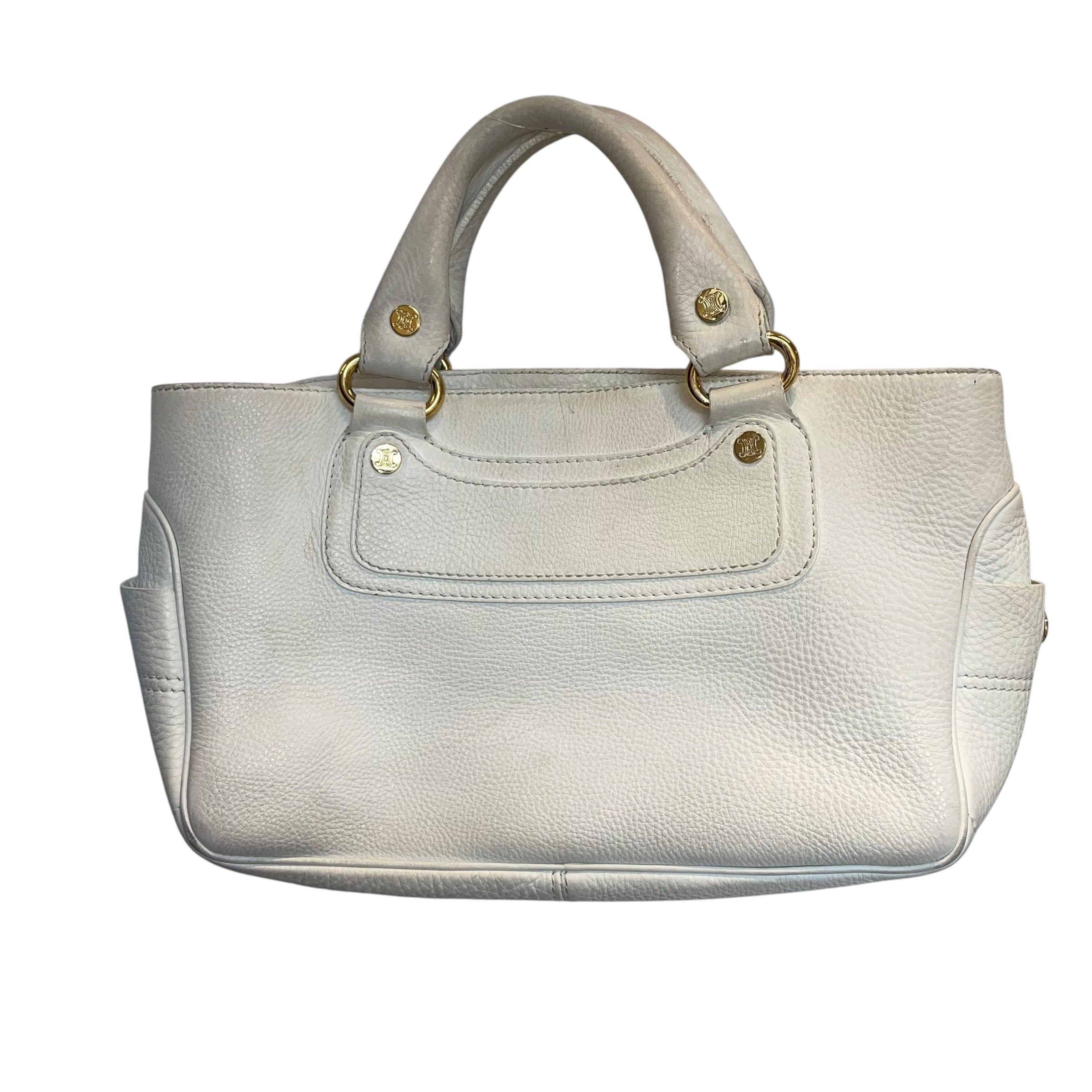 CELINE/Hand Bag/Leather/WHT/boogie vintage vintage view 1