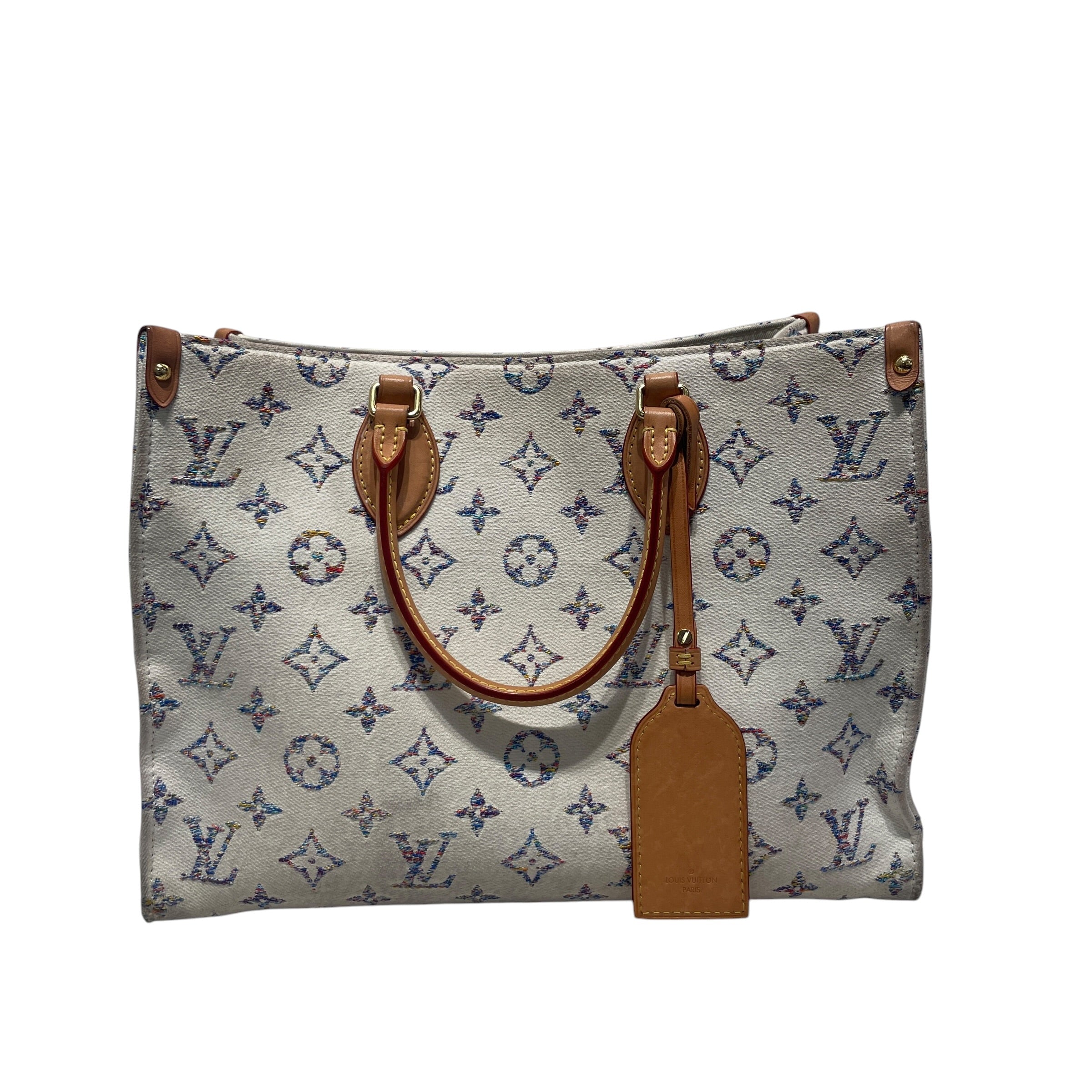 LOUIS VUITTON/Tote Bag/Monogram/Acrylic/WHT/ONTHEGO MM