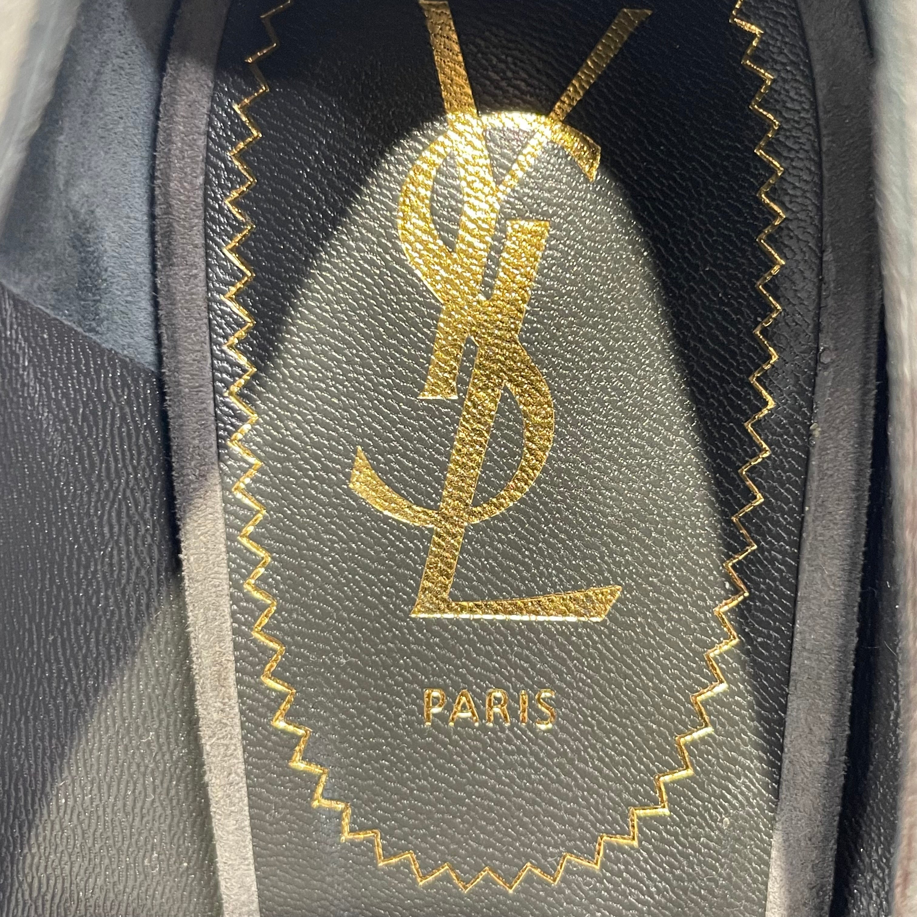 YVES SAINT LAURENT/Heels/EU 39.5/Suede/GRY/tribtoo platform heels view 4