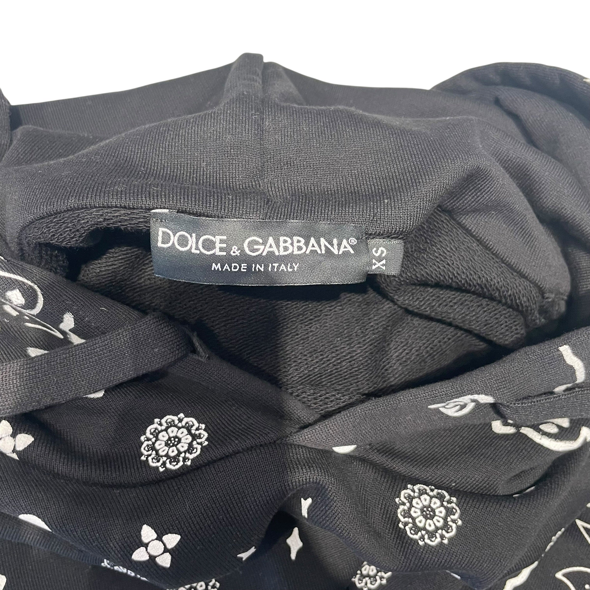 DOLCE&GABBANA/Hoodie/XS/Paisley/Cotton/BLK/heart logo bandana print view 4