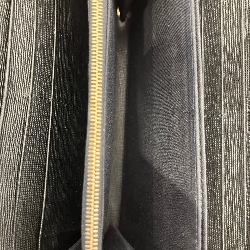 FENDI/Long Wallet/Leather/BLK/Monster Eyes Zip Wallet