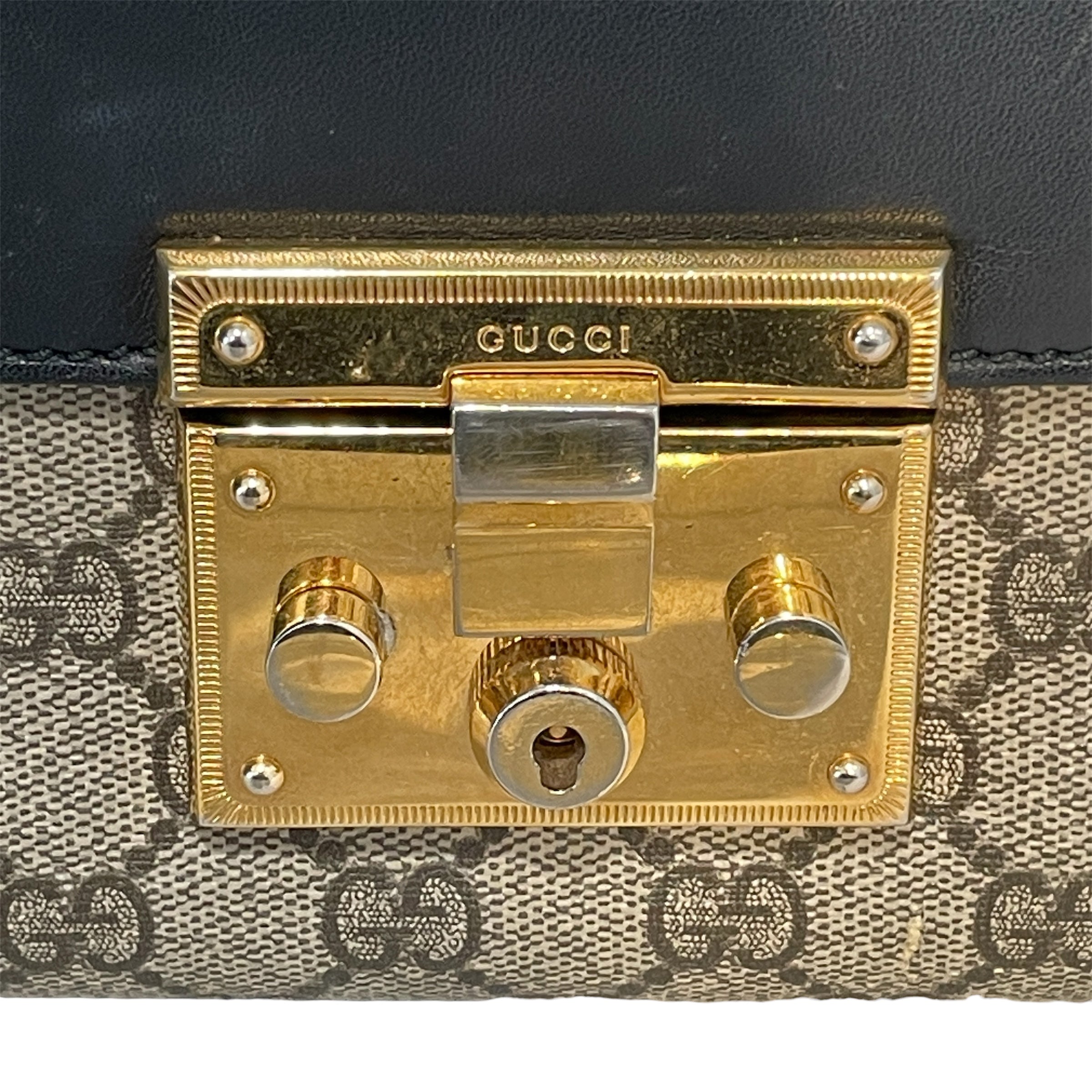 GUCCI/Hand Bag/Monogram/Leather/NVY/Padlock GG Supreme view 5
