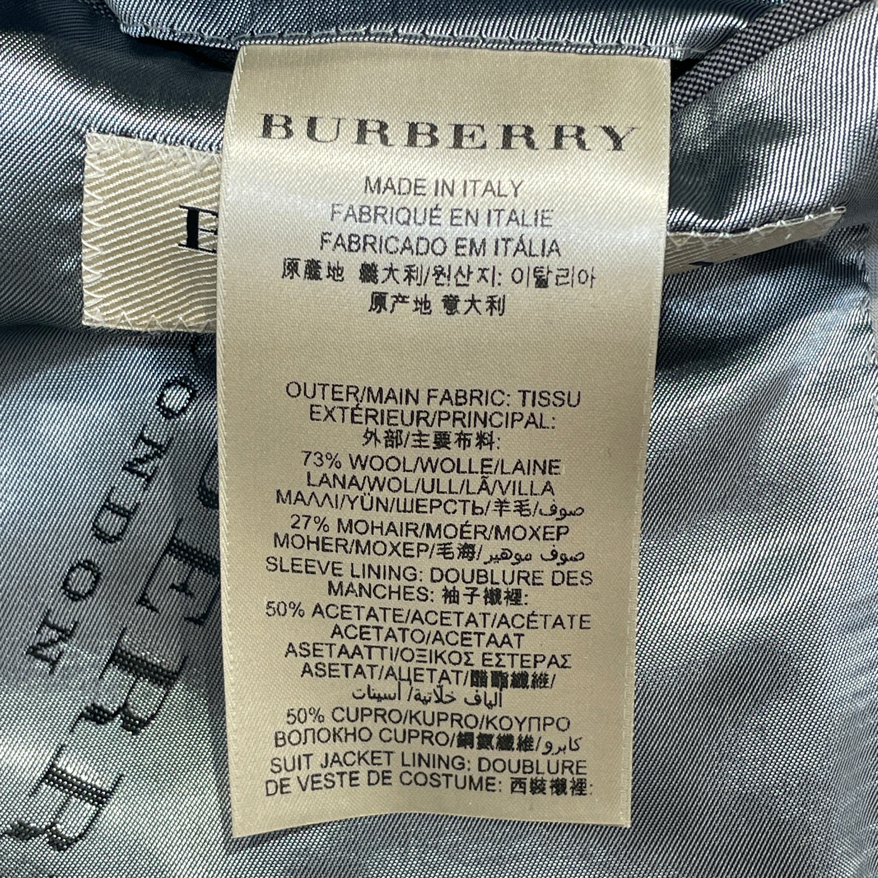 BURBERRY LONDON/Jacket/52/Cotton/GRY/Blazer Suit Jacket view 6