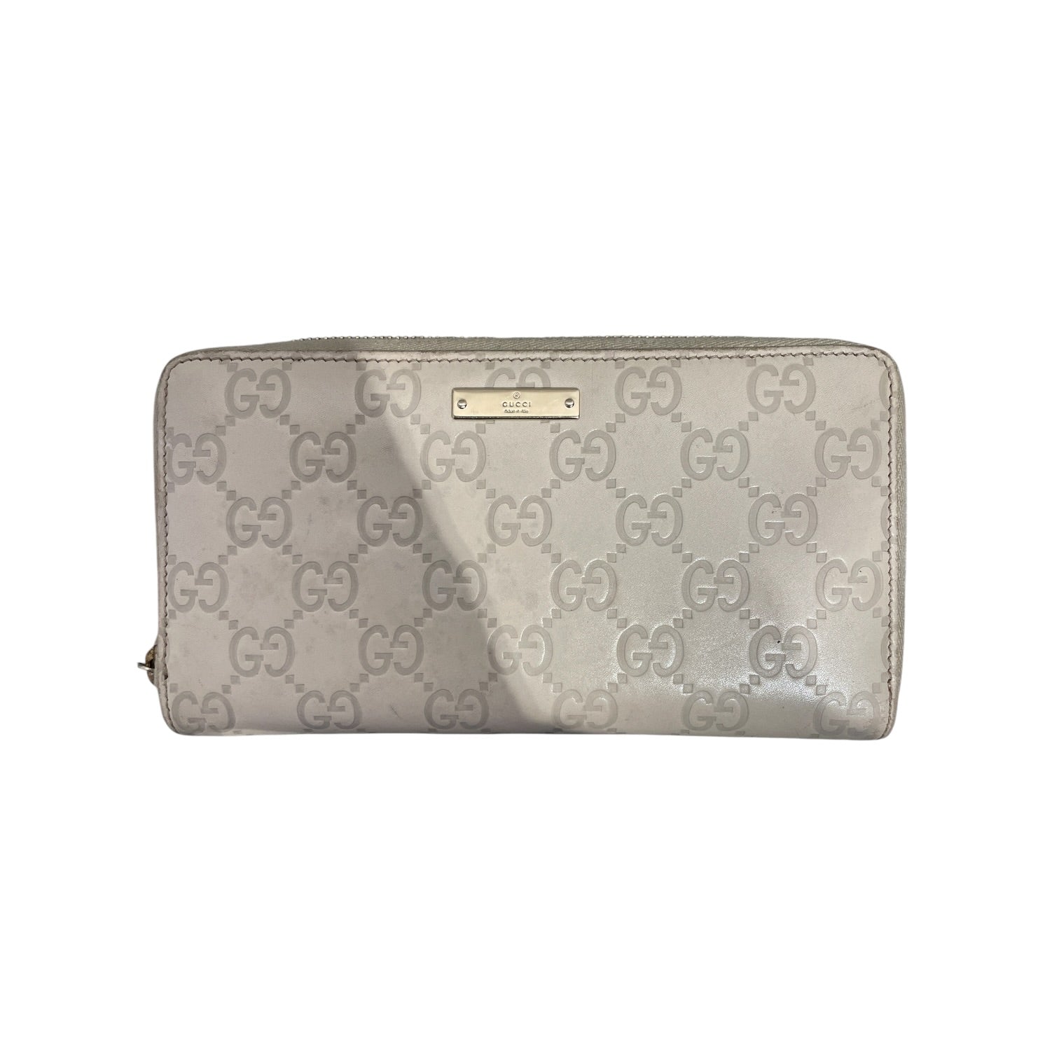 GUCCI/Bifold Wallet/Monogram/Leather/WHT/L's/ view 1