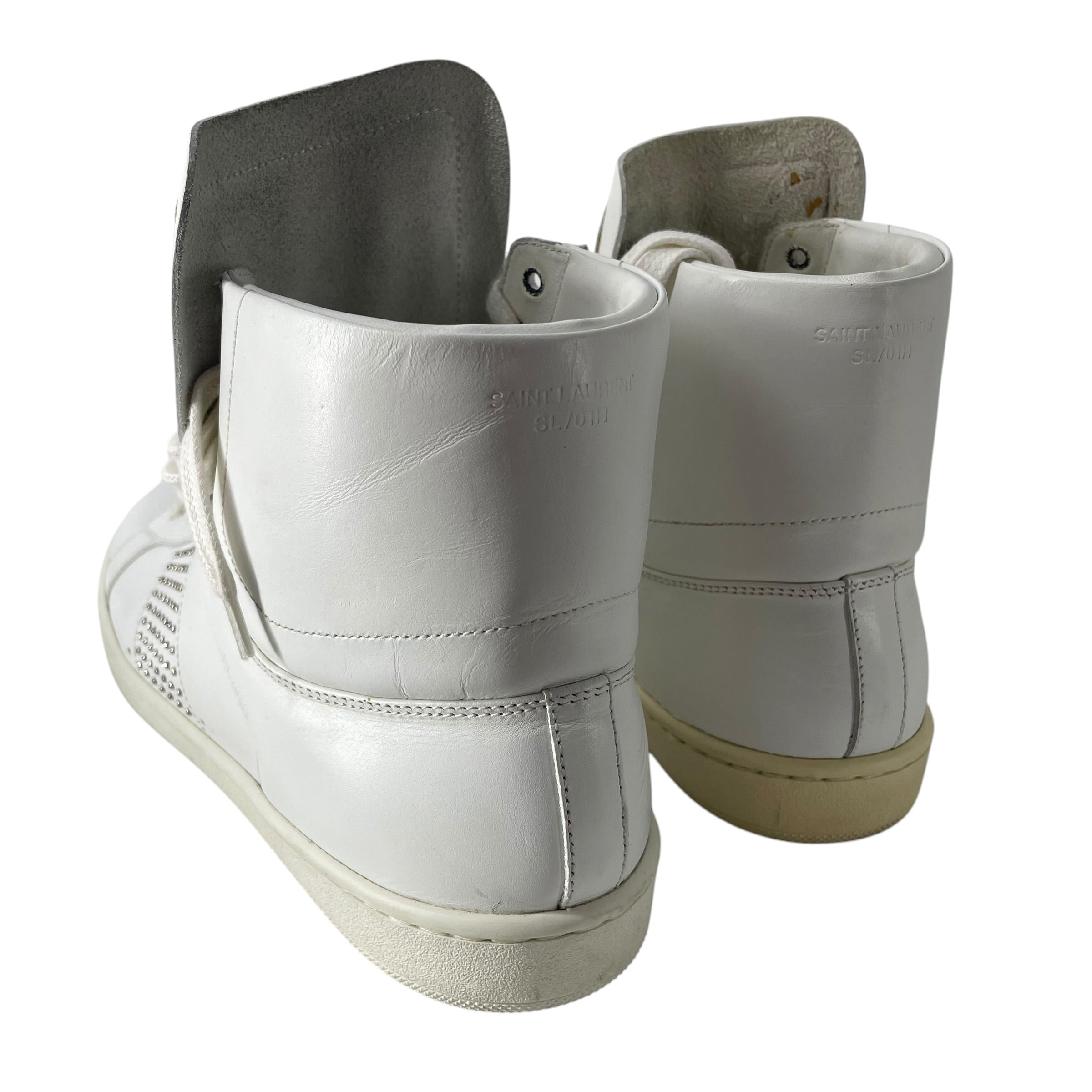 SAINT LAURENT/Hi-Sneakers/EU 39/Leather/WHT/STUDDED SL/01H view 2