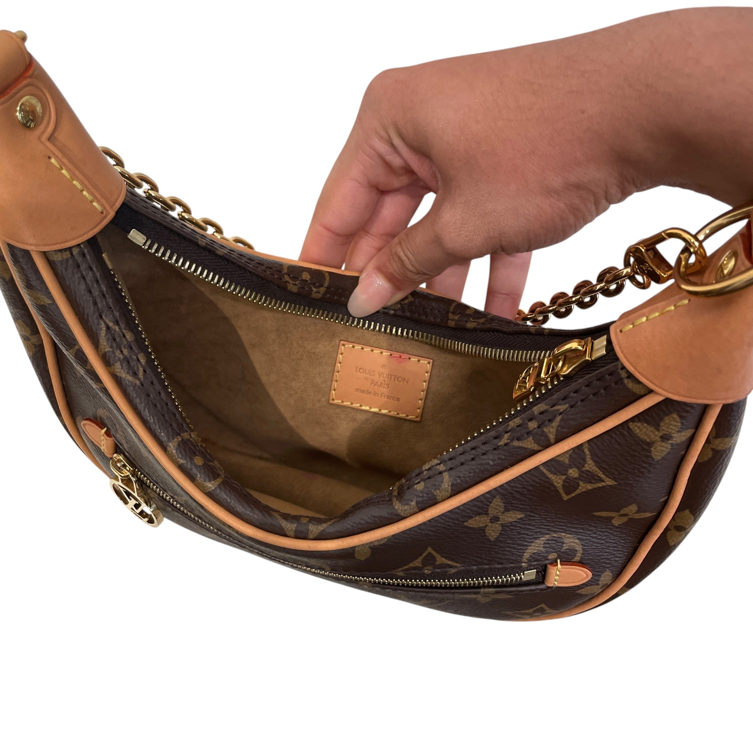 LOUIS VUITTON/Hand Bag/Monogram/Leather/BRW/LOOP HANDBAG view 4