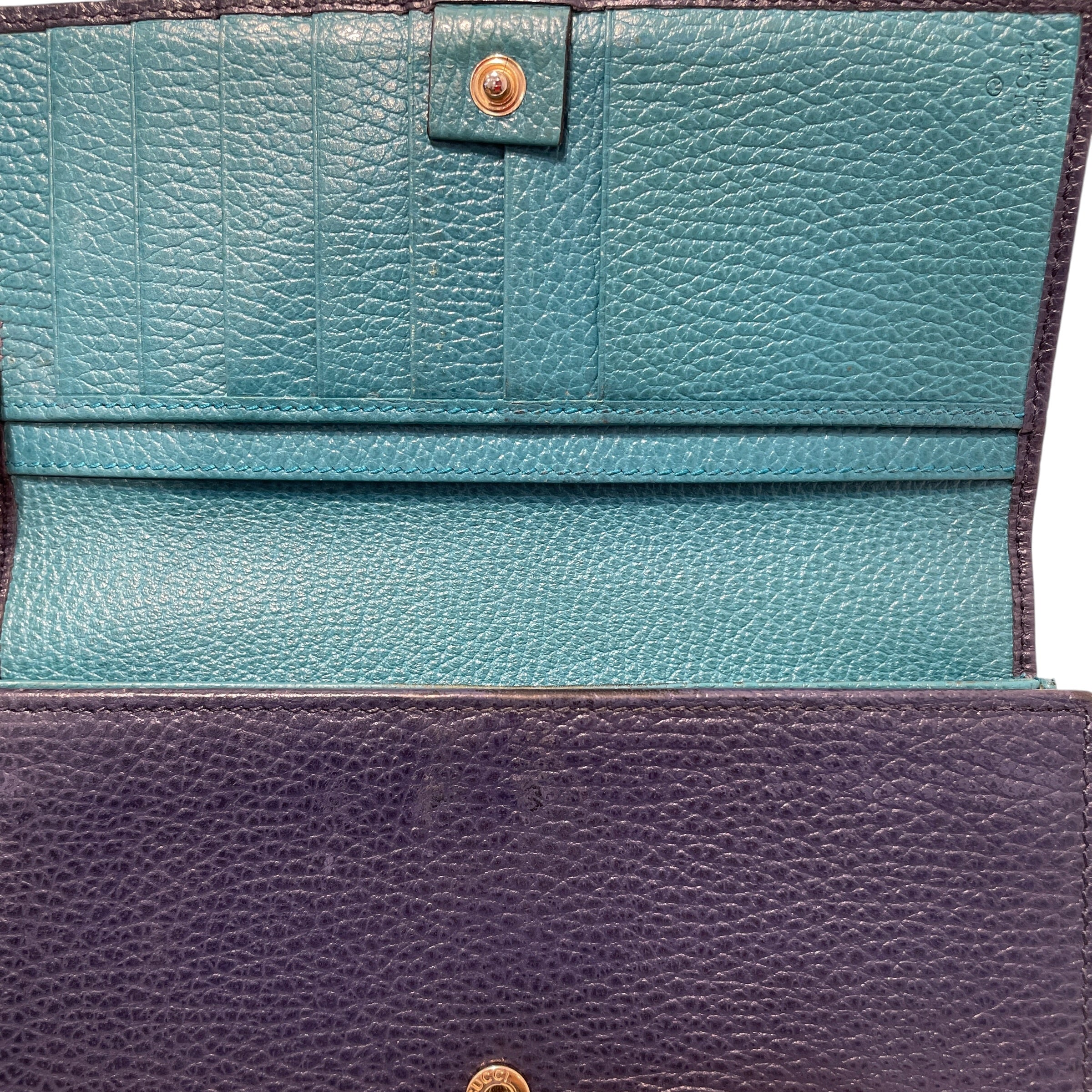 GUCCI/Long Wallet/Leather/NVY/L's/Swing Calfskin Flap Wallet view 5