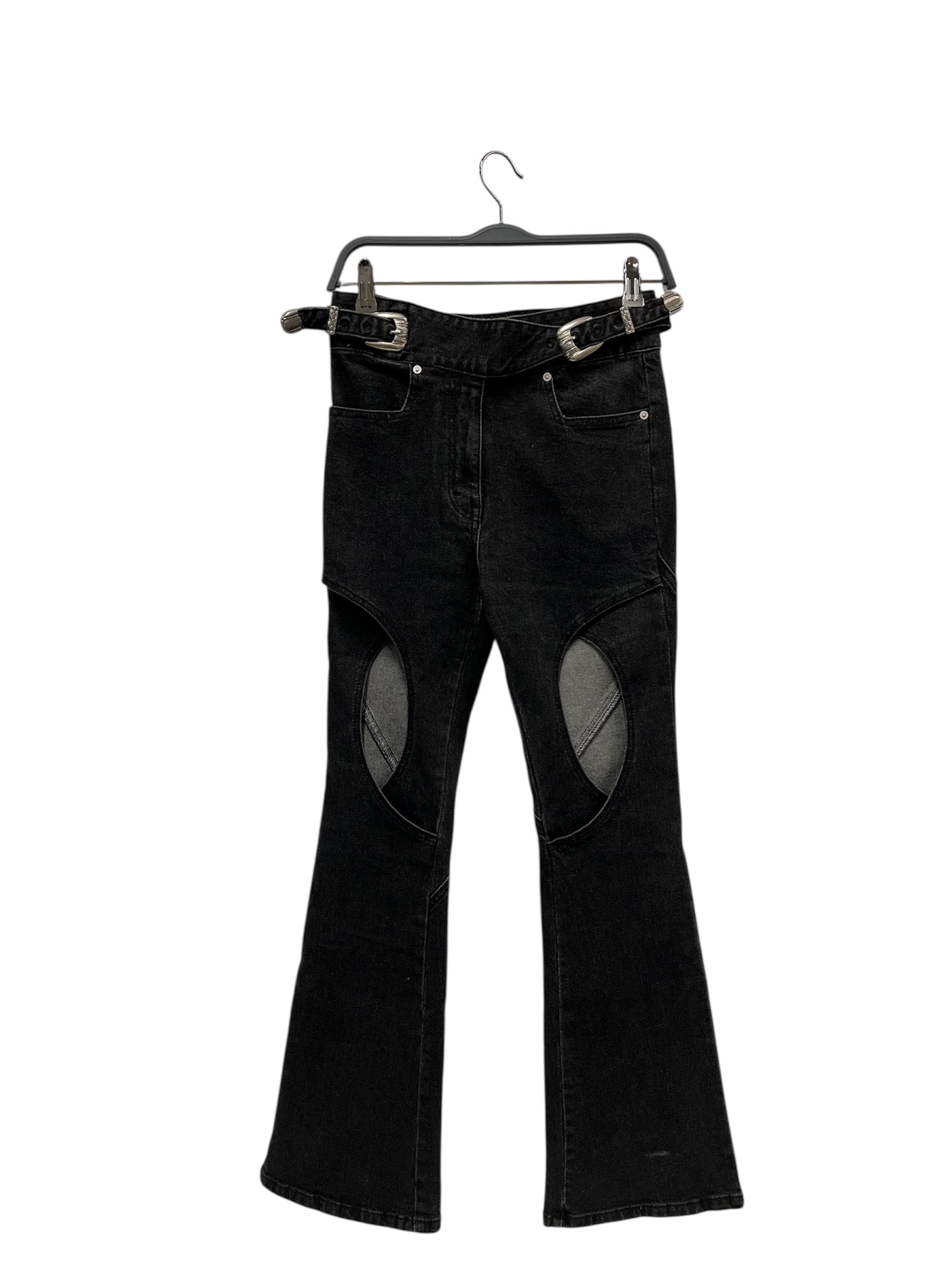 Andersson Bell/Bootcut Pants/25/Denim/BLK/OPEN KNEE / SLV WAIST BUCKLES view 1