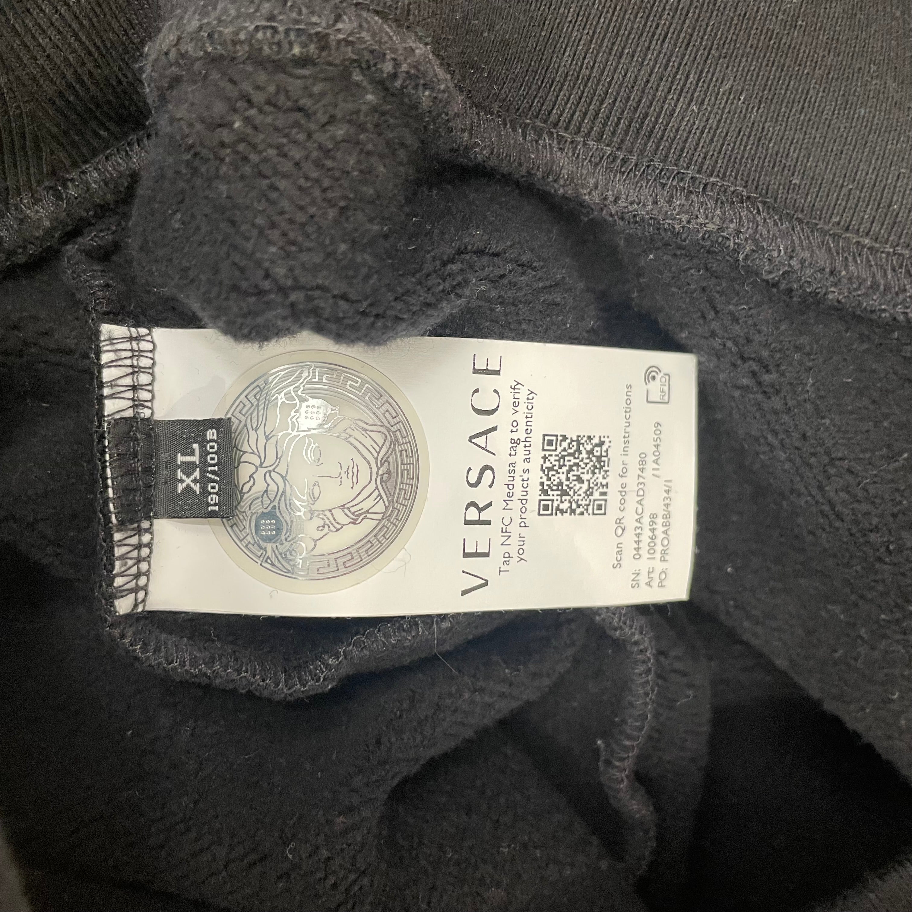 GIANNI VERSACE/Hoodie/XL/Cotton/BLK/PINK LOGO BAROQUE view 4