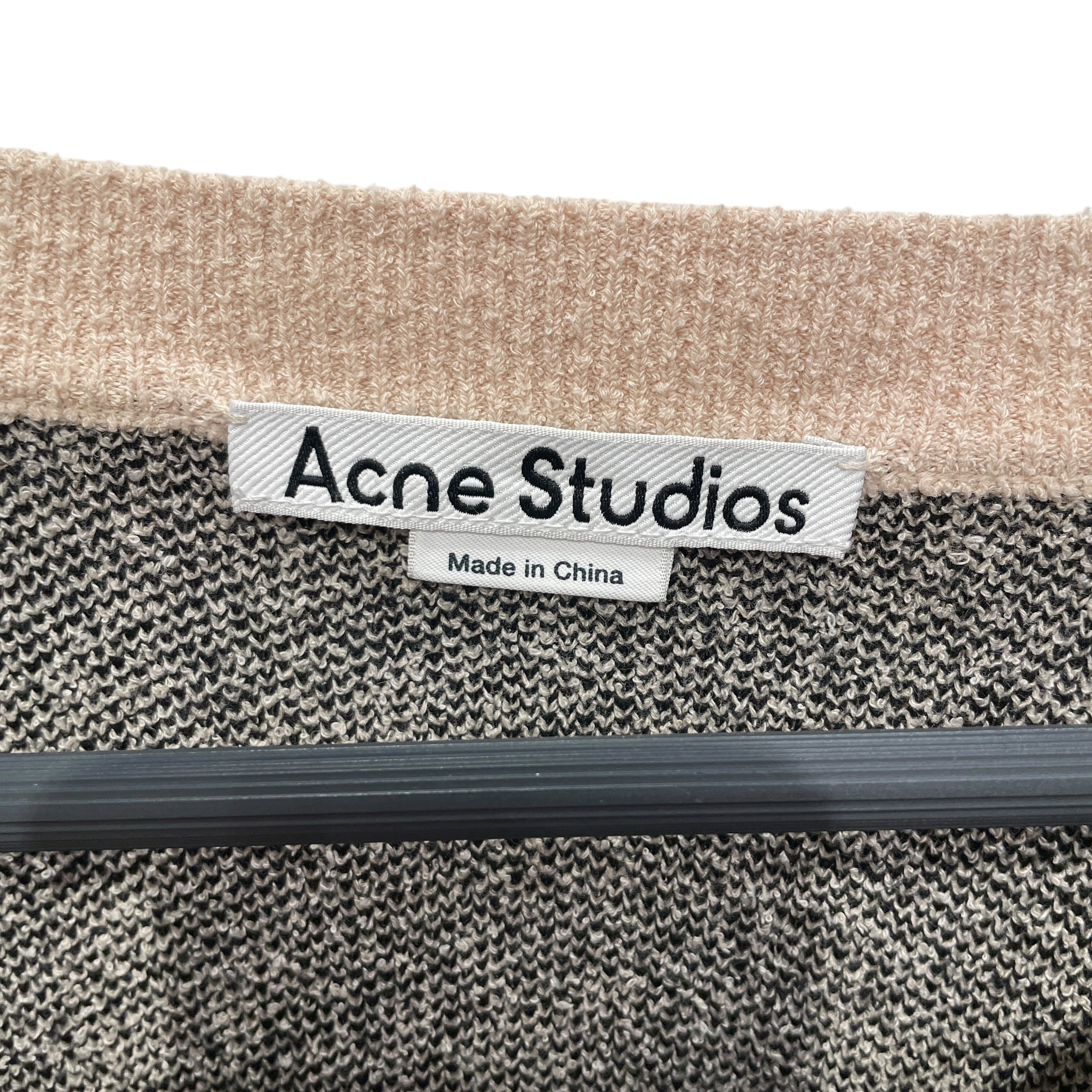 Acne Studios/Sweater/XXL/All Over Print/Cotton/CRM/Oversize/blk tufted letter flora gatan view 4