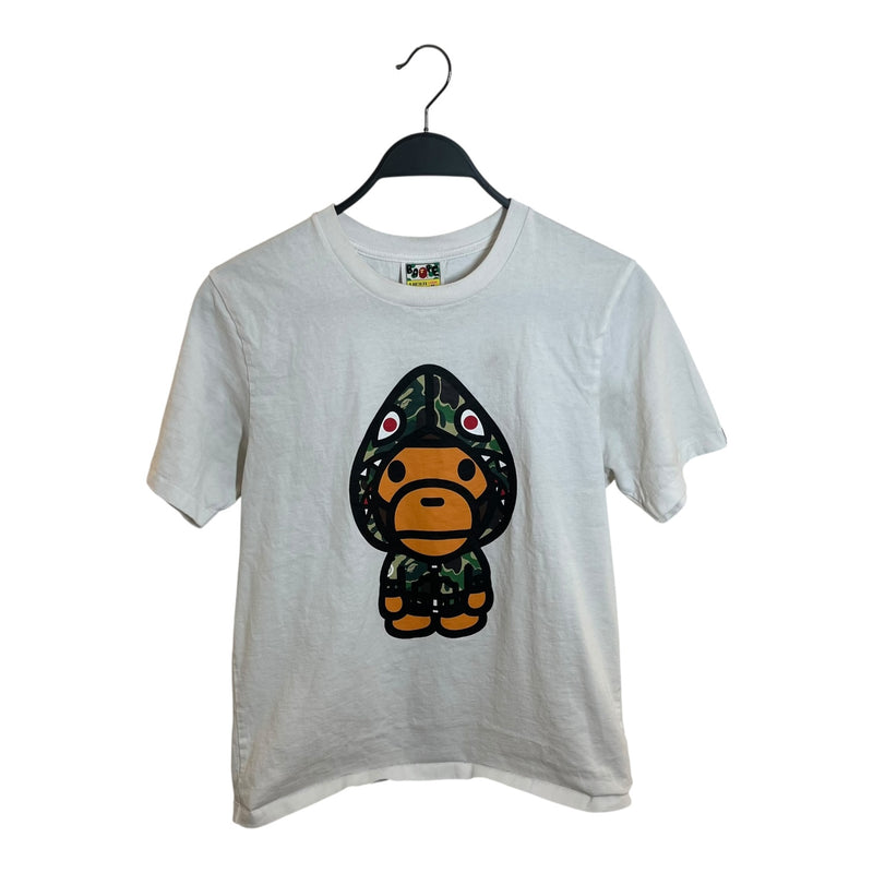 A BATHING APE/T-Shirt/M/Cotton/WHT/Ladies Milo Hoodie Tee