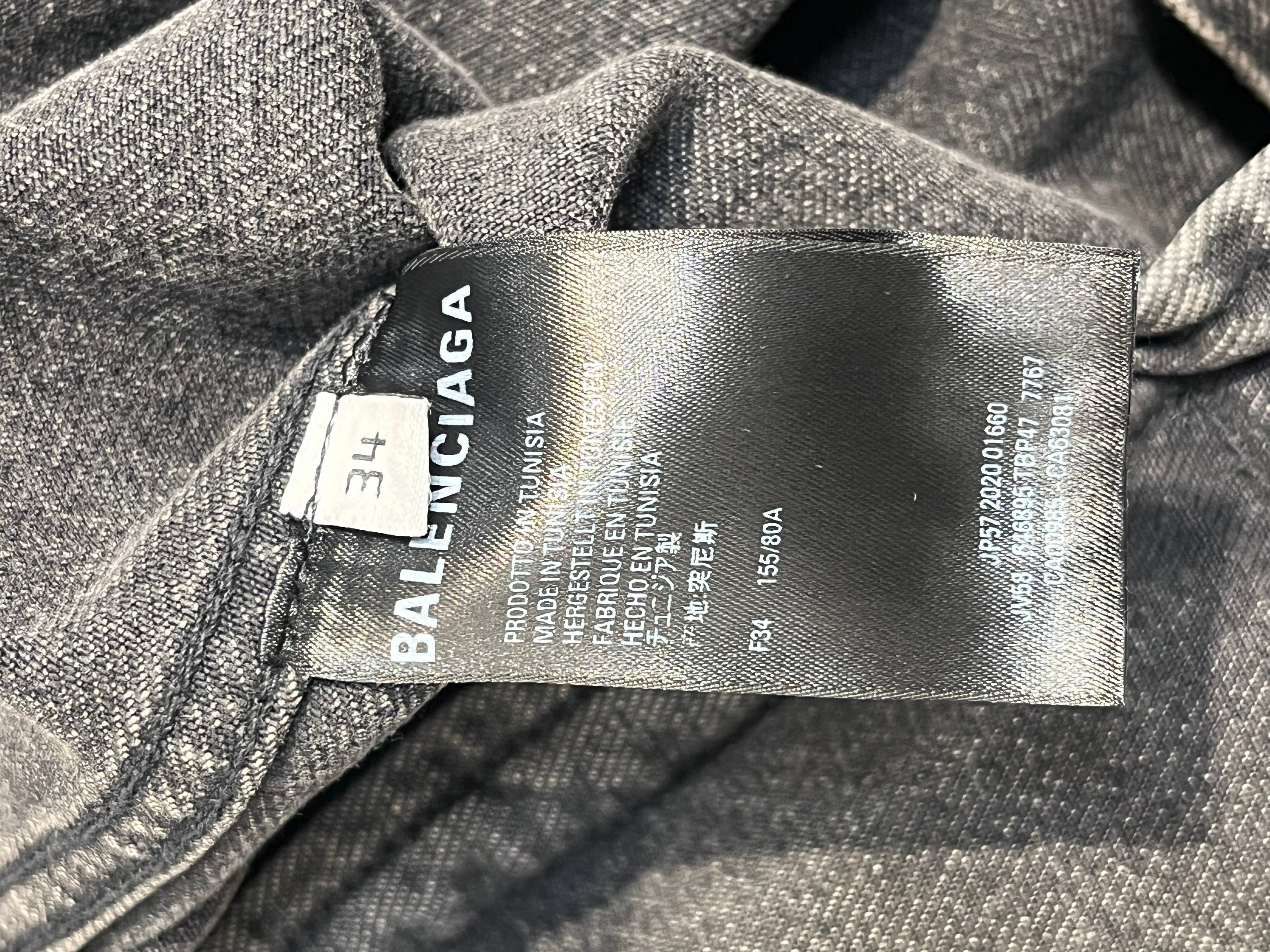 BALENCIAGA/Denim Jkt/34/Cotton/GRY/Single Breasted/OVERSIZEDR-NOTRE DAME view 4