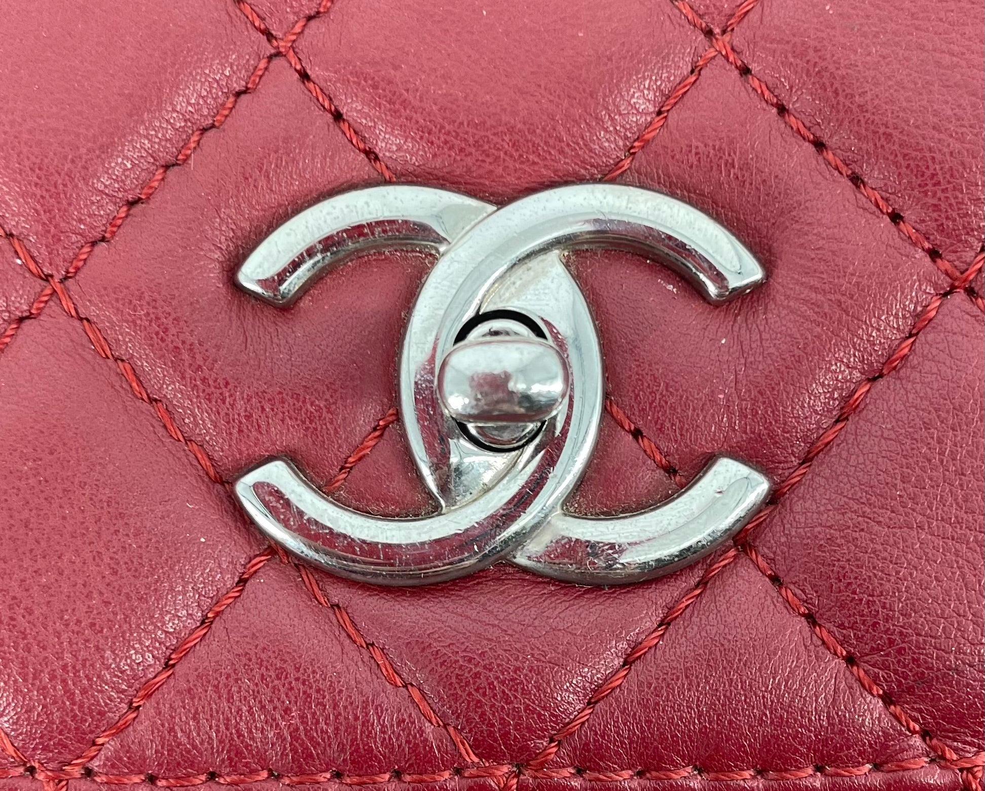 CHANEL/Cross Body Bag/Leather/RED/15840486 view 5