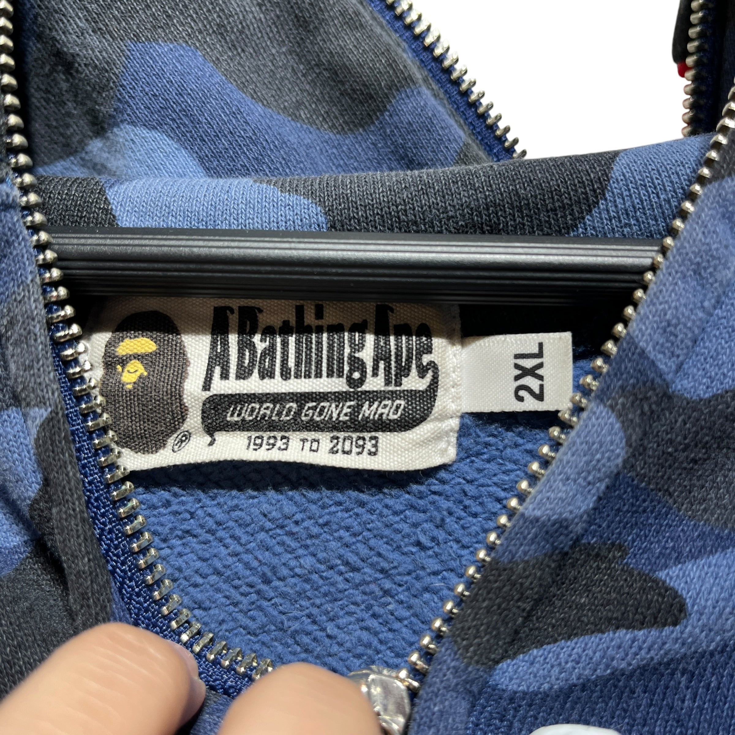 A BATHING APE/Zip Up Hoodie/XXL/Cotton/NVY/ view 3