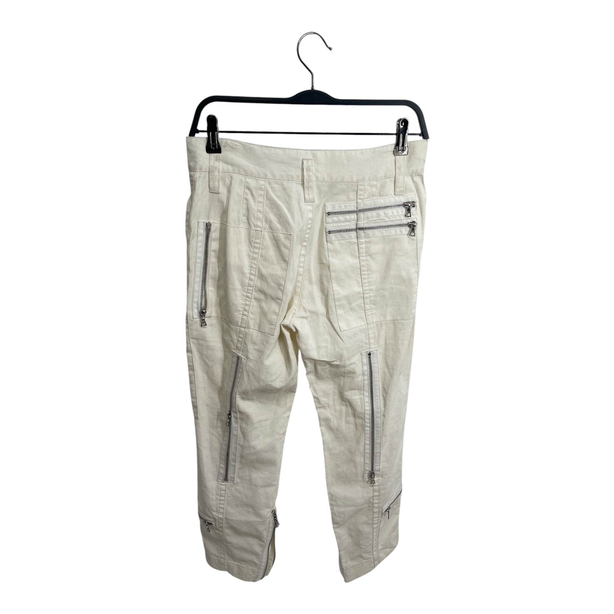 MARC JACOBS/Straight Pants/4/Linen/WHT/RUNWAY MULTI ZIP CARGO view 2