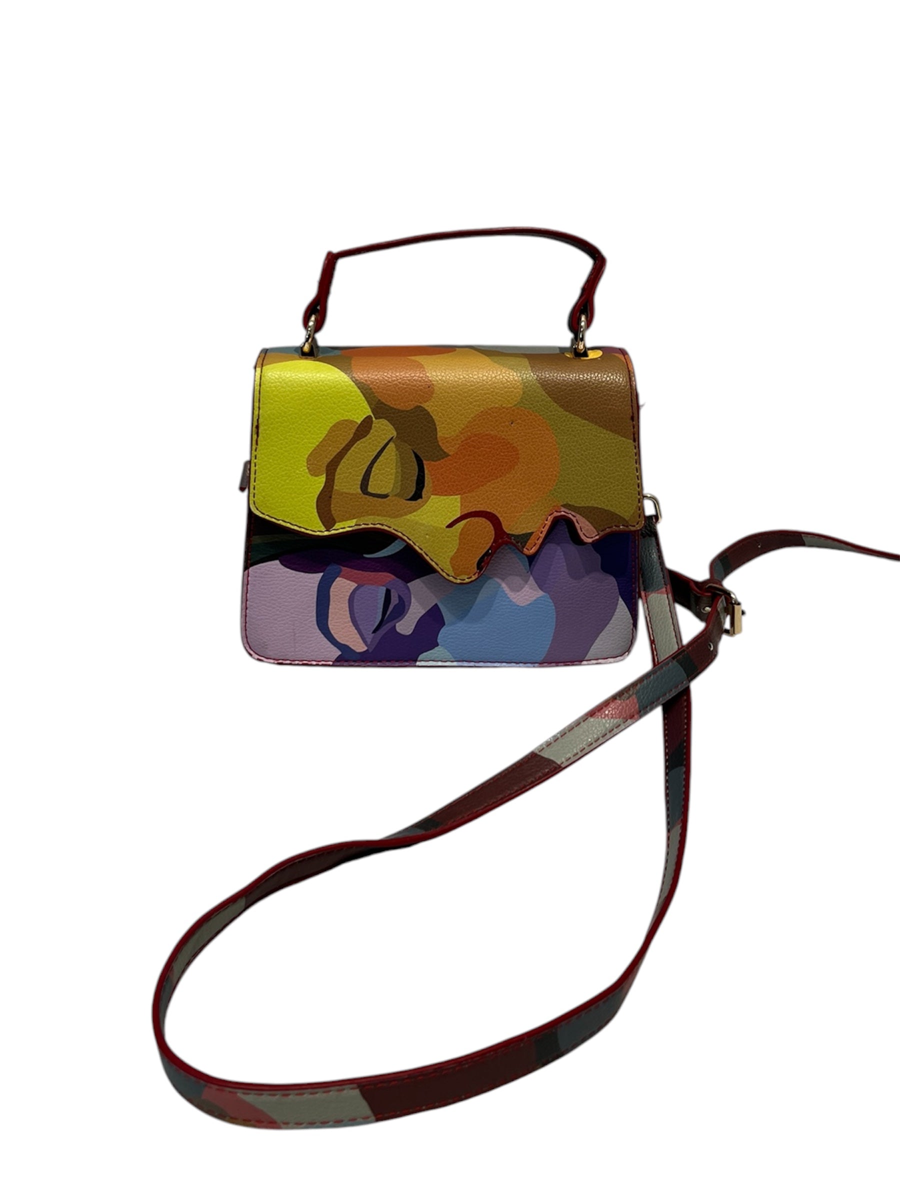KIDSUPER STUDIOS/Cross Body Bag/All Over Print/Leather/MLT/KISSING FACE BAG view 1