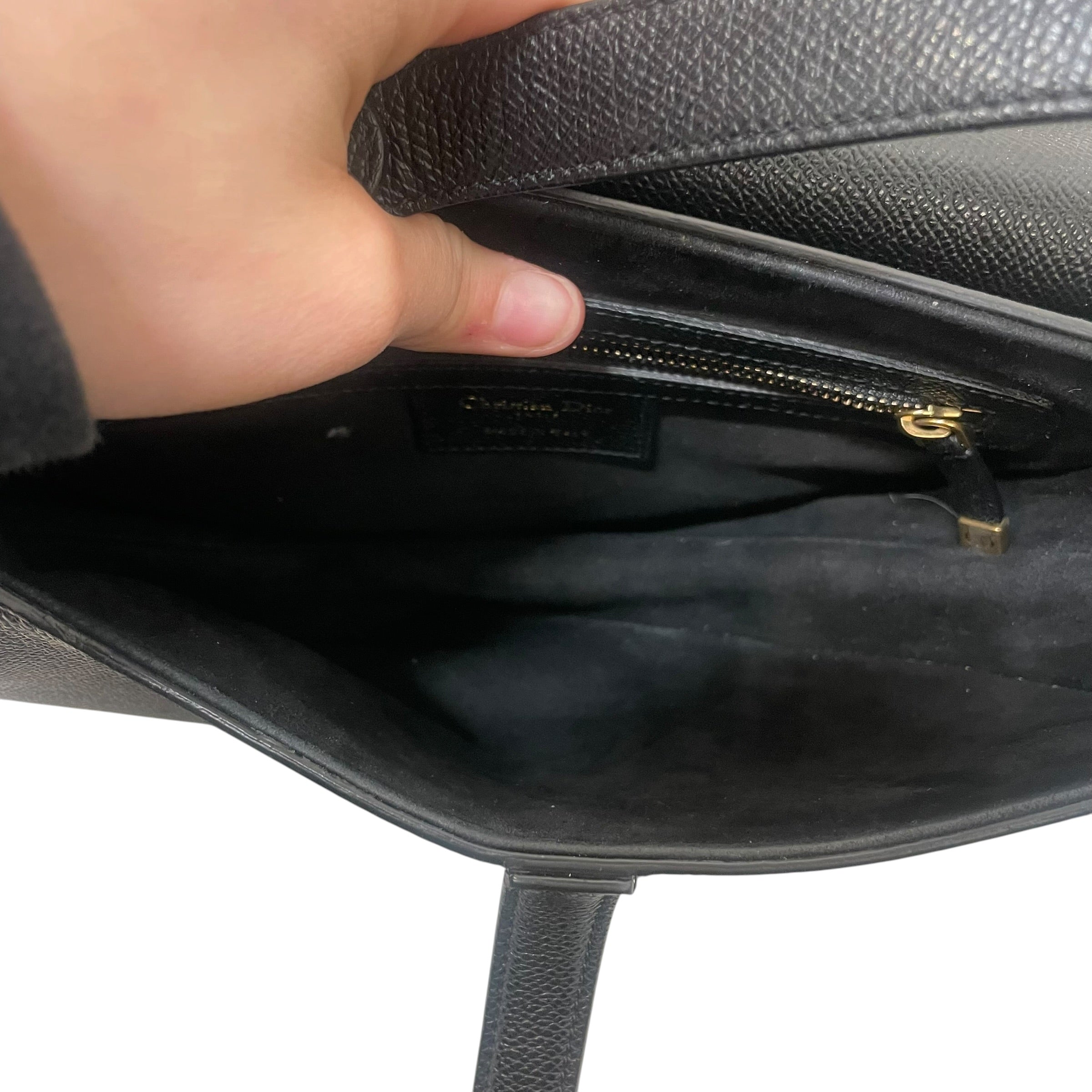 Christian Dior/Hand Bag/Leather/BLK/Saddle Bag view 4