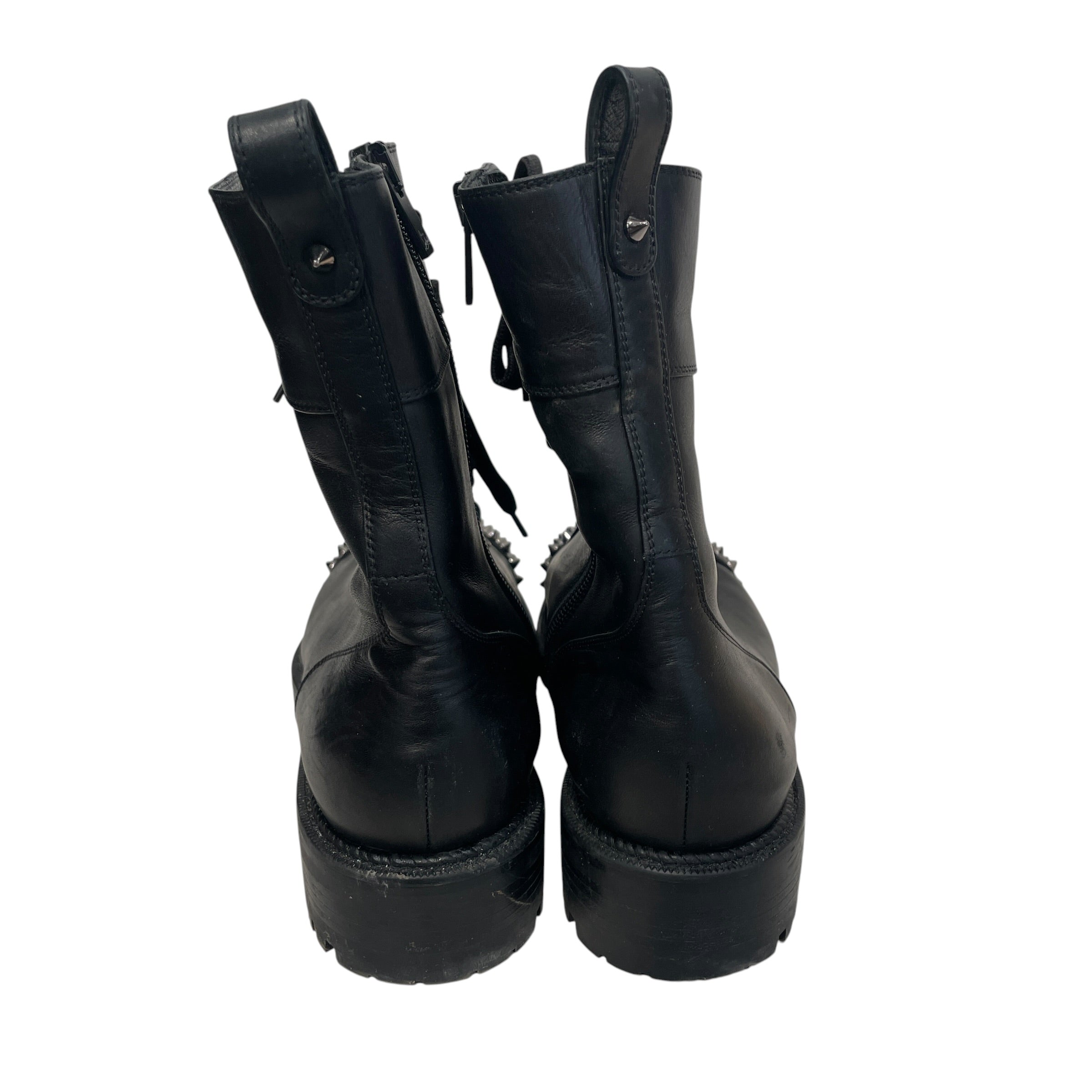 Christian Louboutin/Boots/EU 39.5/Leather/BLK/STUDDED CAP TOE view 3