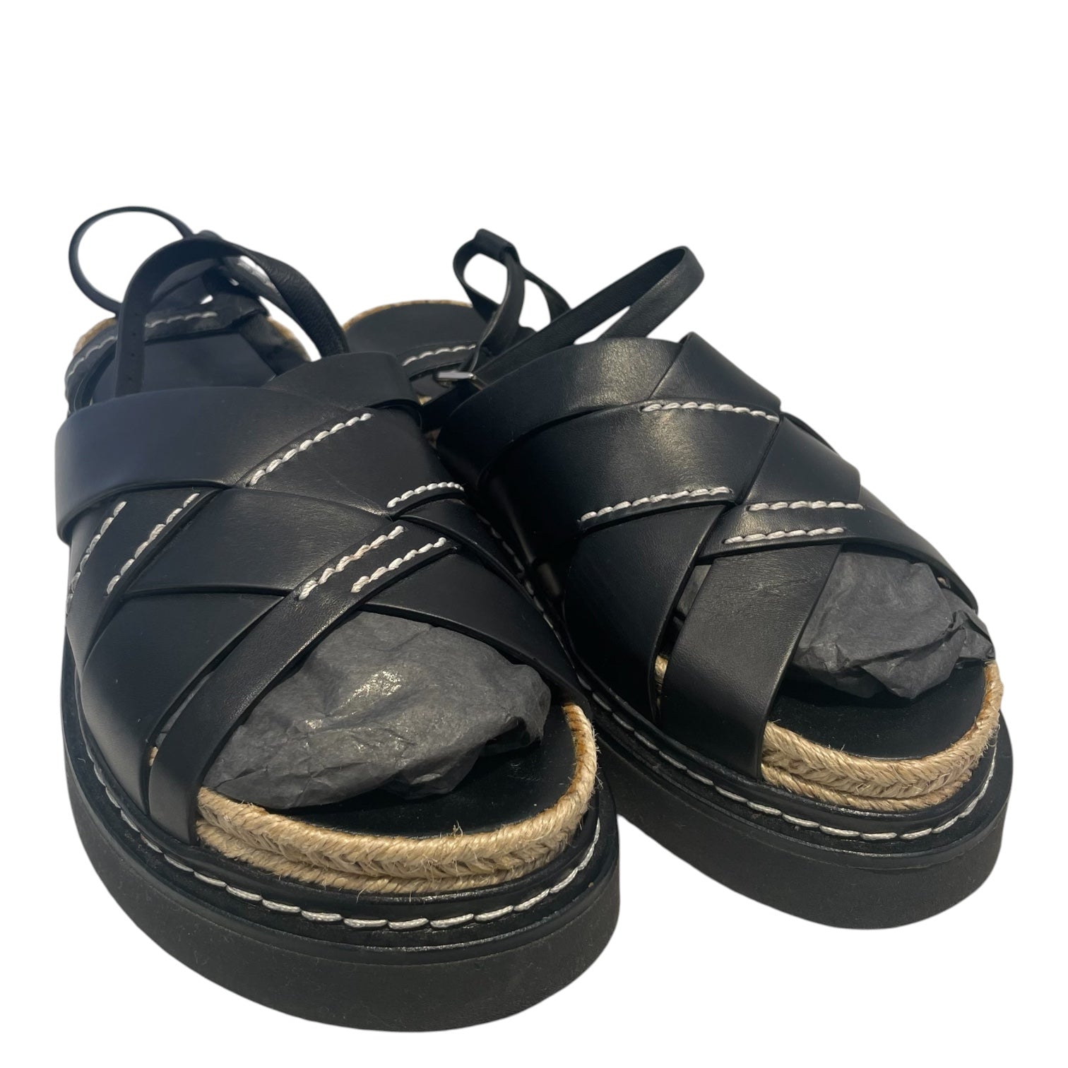 3.1 phillip lim/Sandals/EU 37/Cotton/BLK/lim sandals big heel view 1