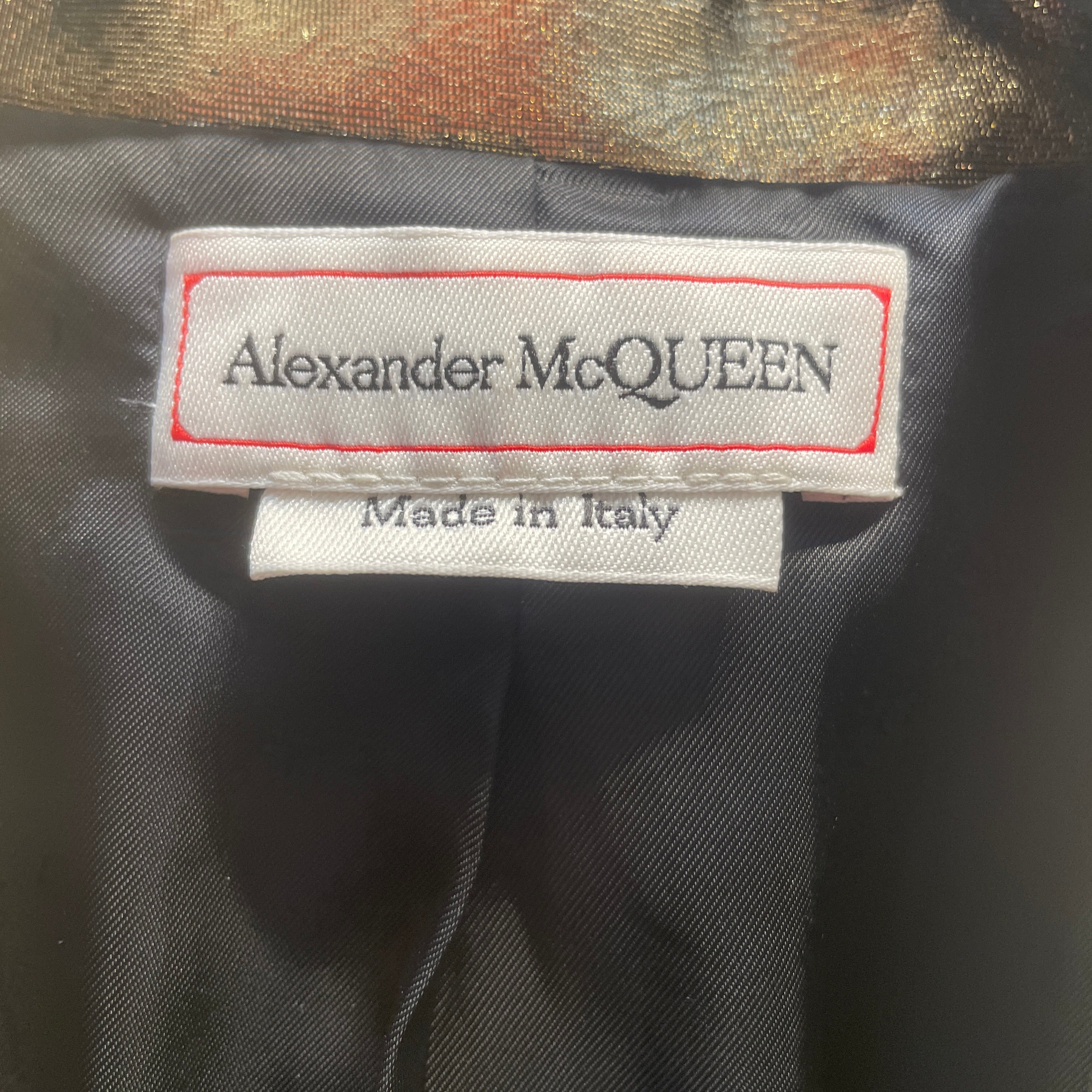 Alexander McQueen/Tailored Jkt/42/Cotton/GLD/ view 3