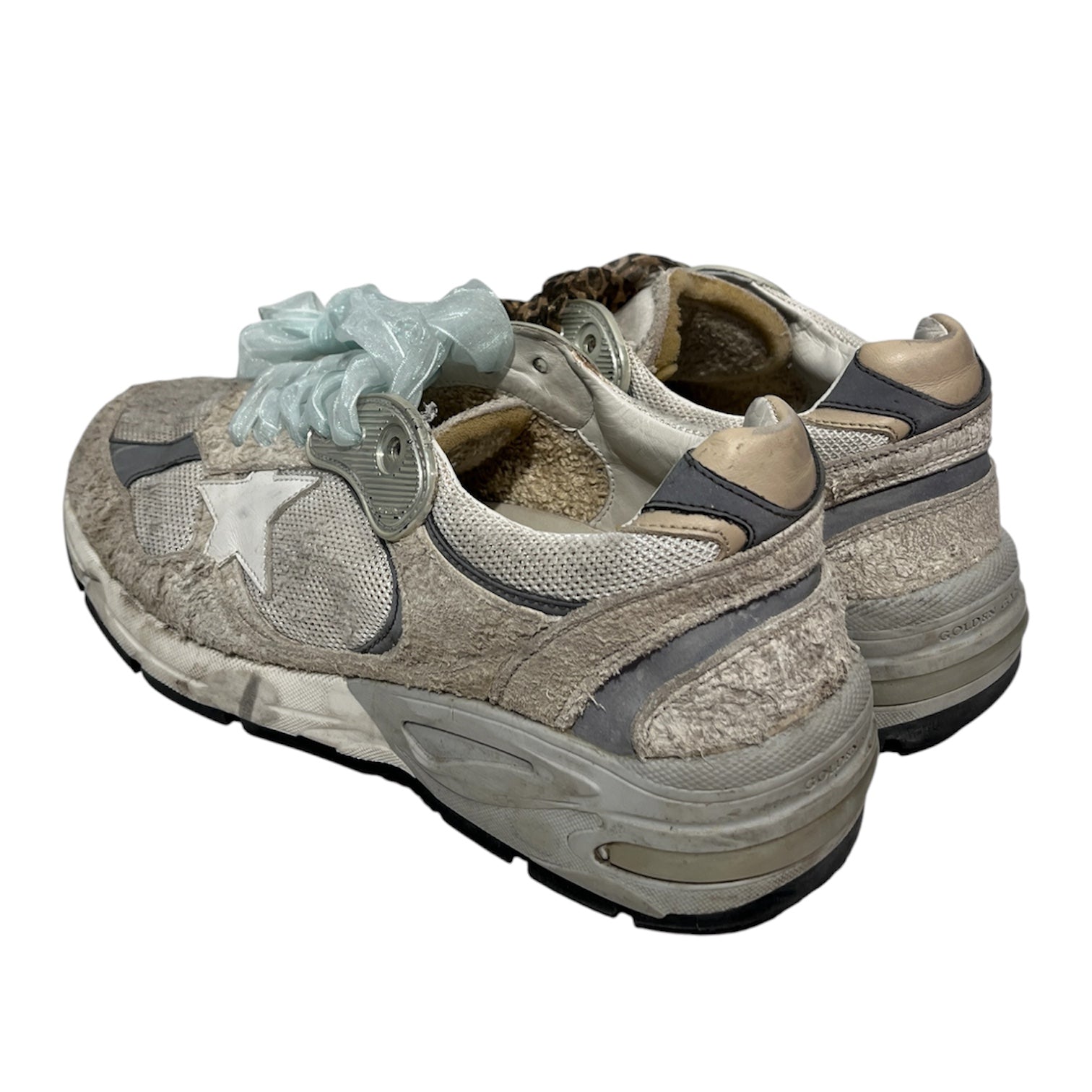 GOLDEN GOOSE/Low-Sneakers/EU 38/CRM/ribbon shoe laces grey accents view 2