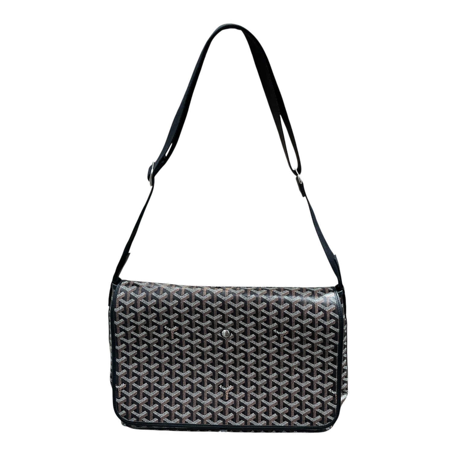 GOYARD/Cross Body Bag/Monogram/Leather/BLK/CANVAS GOYARDINE CAPECIAN view 1