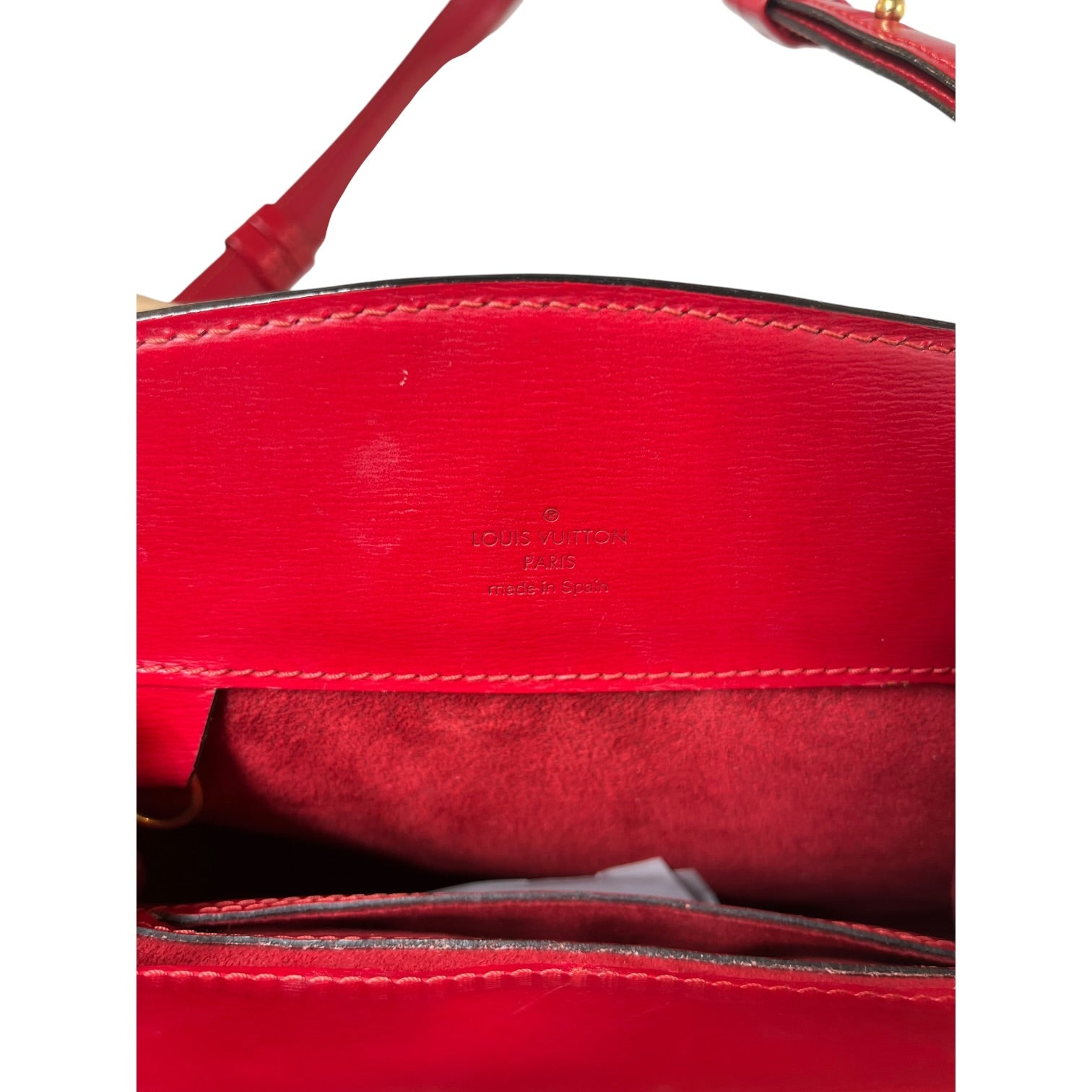 LOUIS VUITTON/Basket Bag/Leather/RED/GOLD TURN LOCK view 7