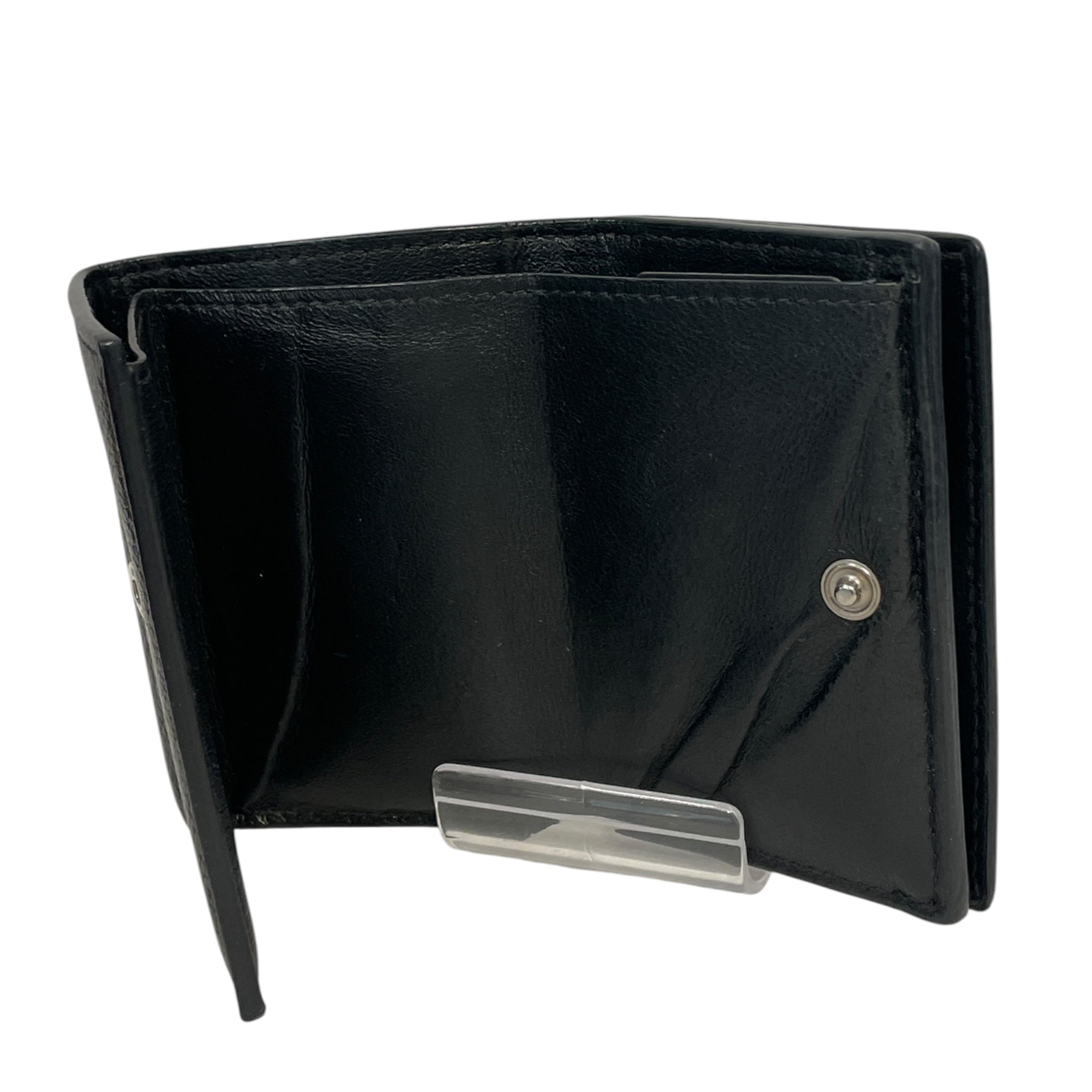 BALENCIAGA/Trifold Wallet/Leather/BLK/M's/3GX28VQ, WHT LOGO view 3