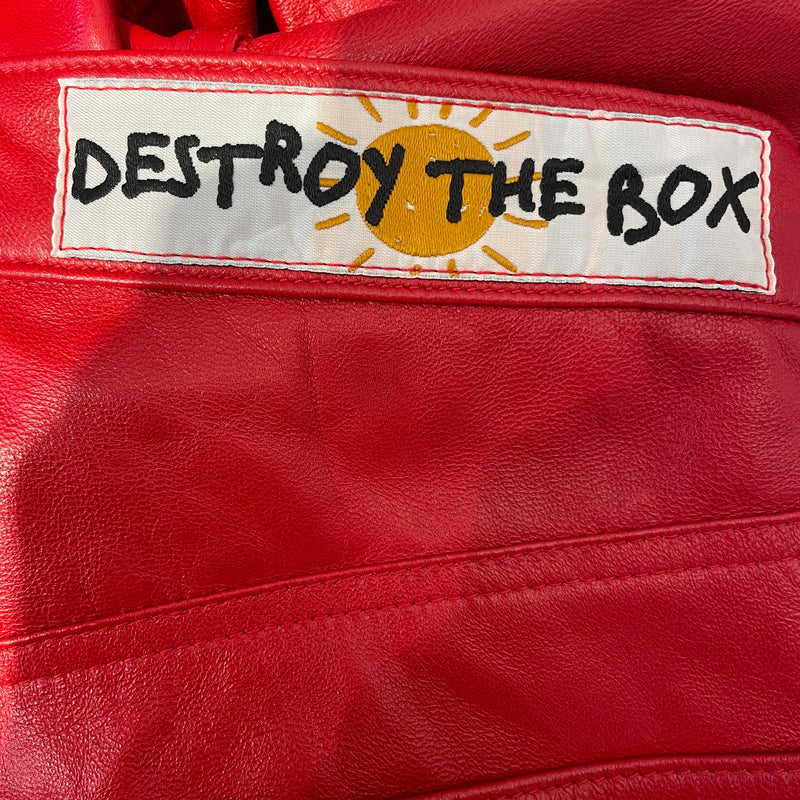 DESTROY THE BOX/Straight Pants/30/Faux Leather/RED/