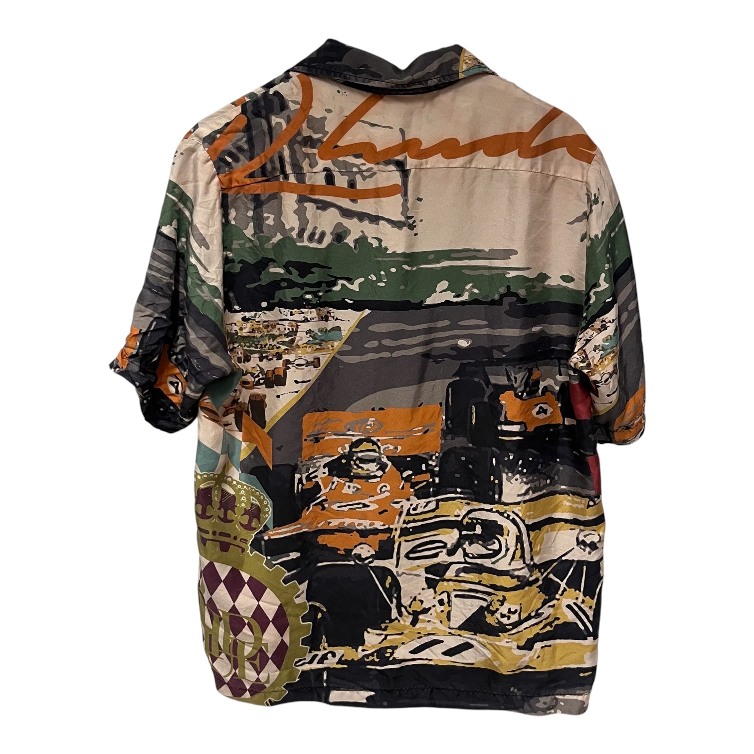 RHUDE/SS Shirt/M/Silk/MLT/All Over Print/racing view 2