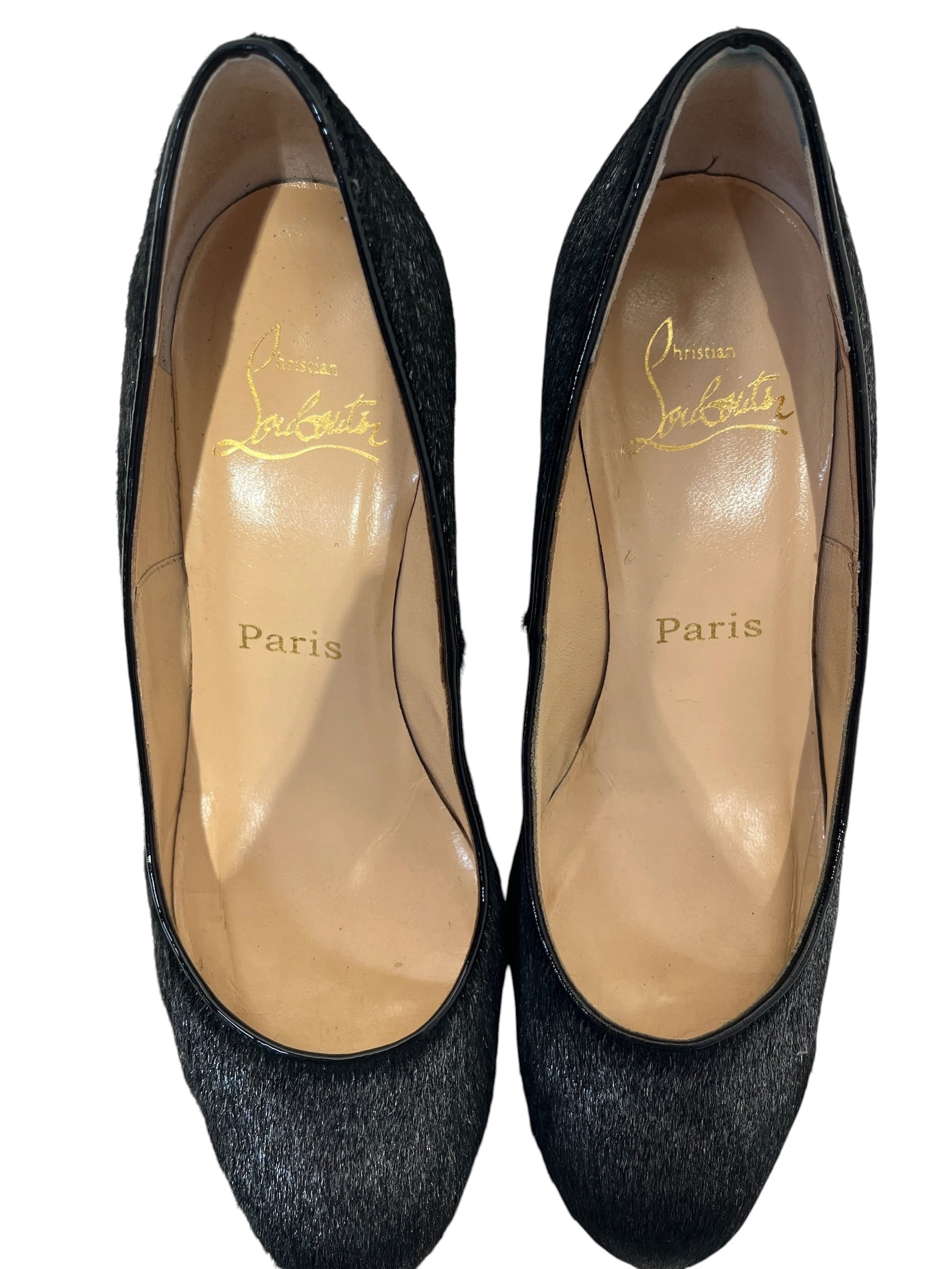 Christian Louboutin/Heels/US 5/BLK/PONY HAIR view 3