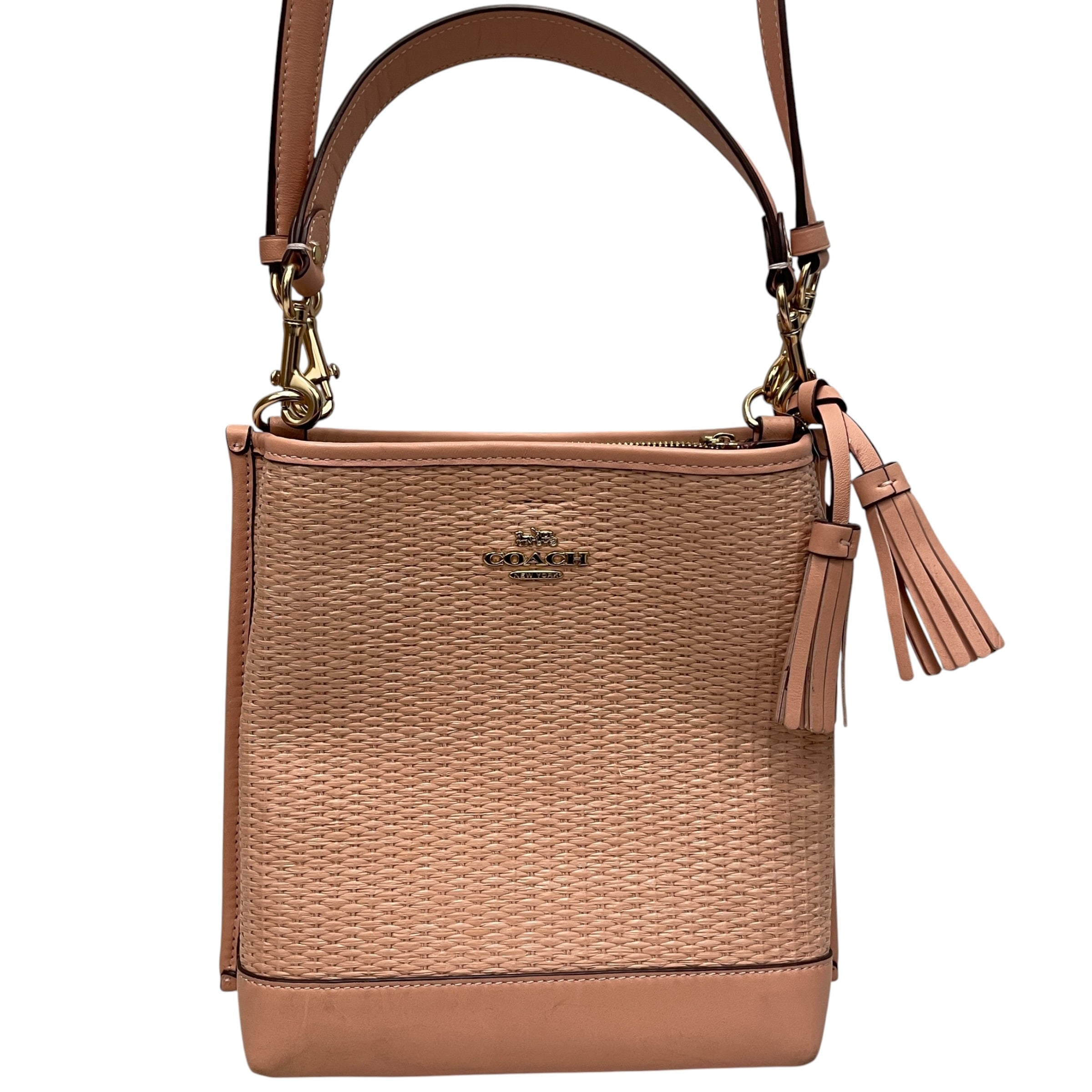 COACH/Cross Body Bag/Leather/PNK/MOLLY BUCKET BAG WOVEN view 1