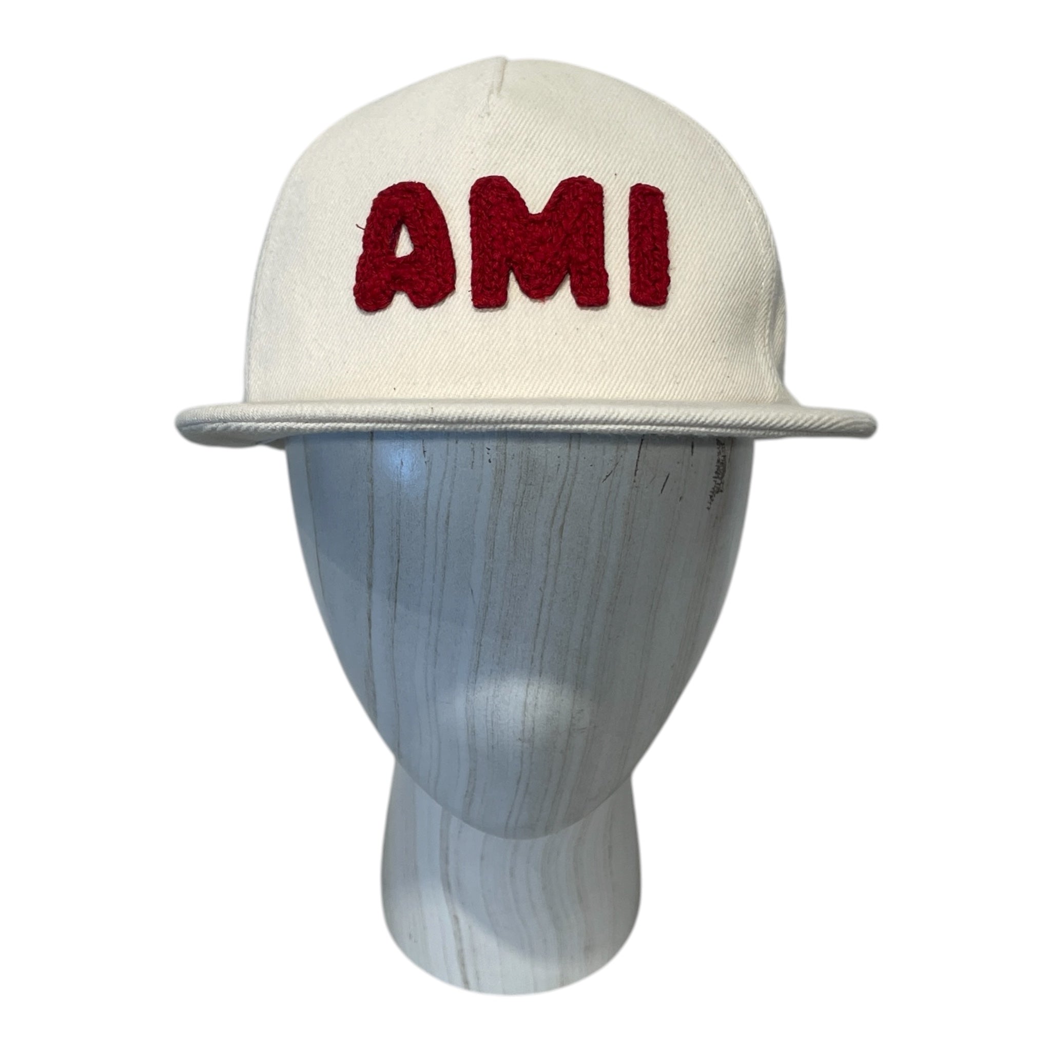 ami alexandre mattiussi/Cap/Cotton/CRM/FUZZY RED AMI LOGO view 1