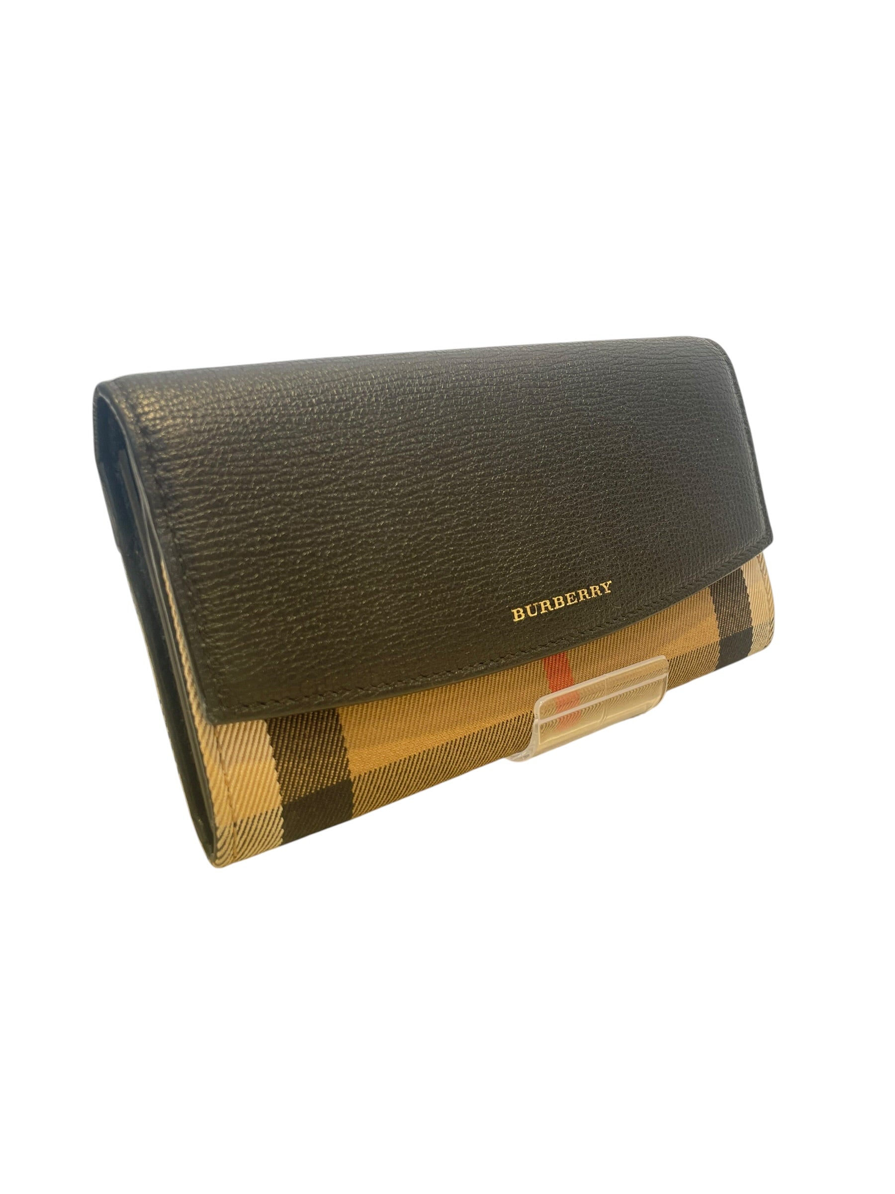 BURBERRY/Long Wallet/Stripe/Leather/CML/L's/two tone/blk flap view 1