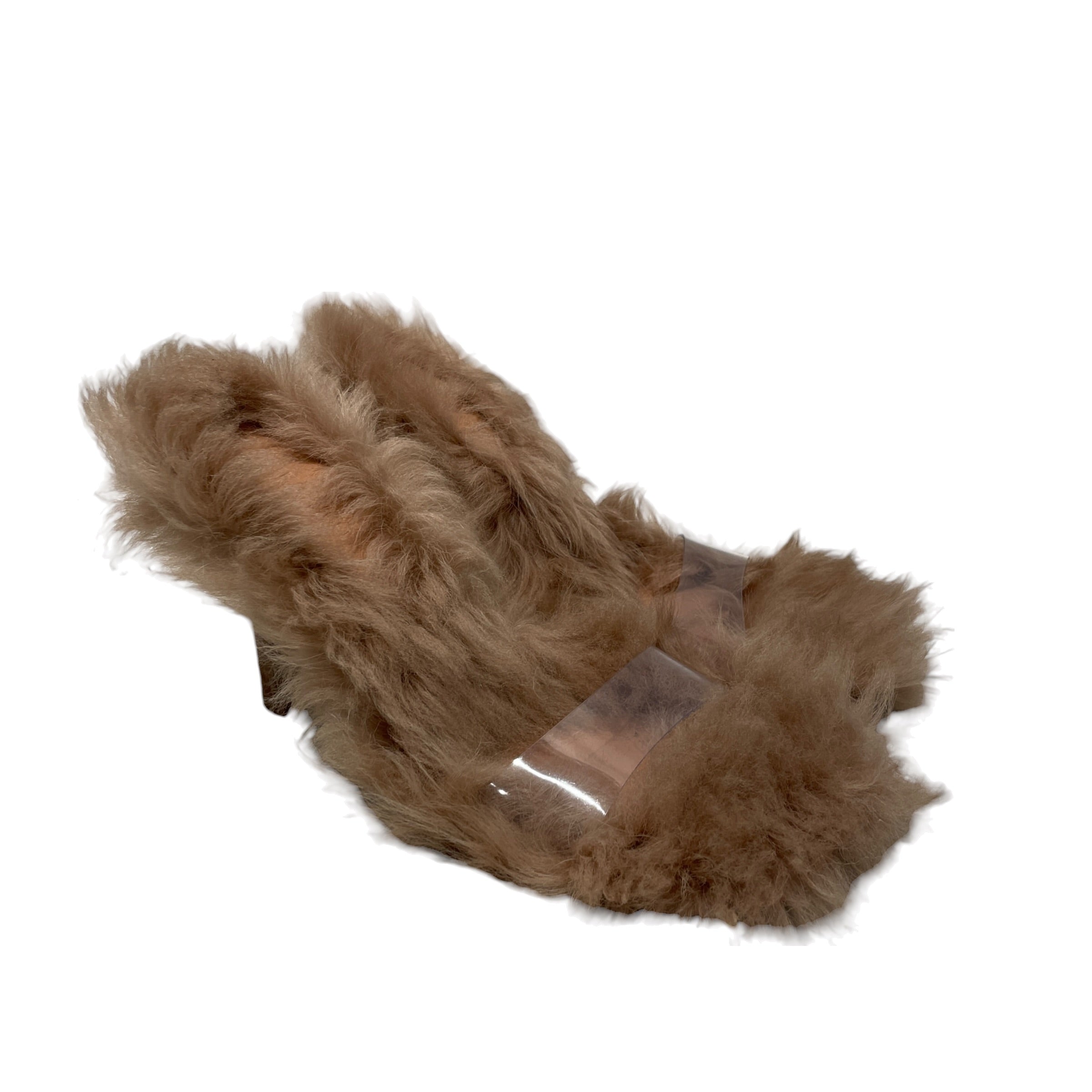 THE ATTICO/Heels/EU 38/Fake Fur/KHK/FUR GLADIATOR SANDAL HEELS view 1