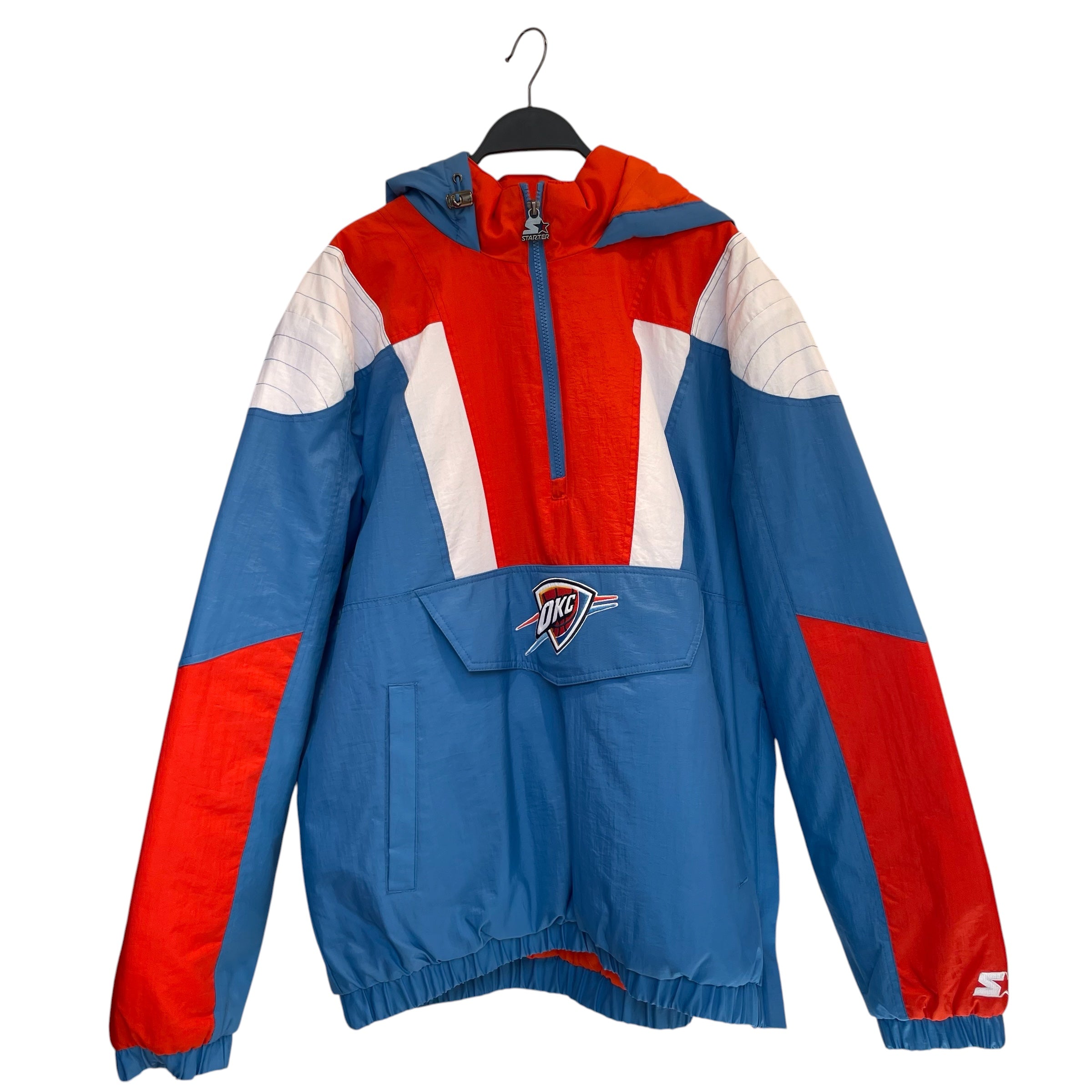 STARTER/Windbreaker/L/Nylon/BLU/okc/gunmetal emblem/thunder view 1