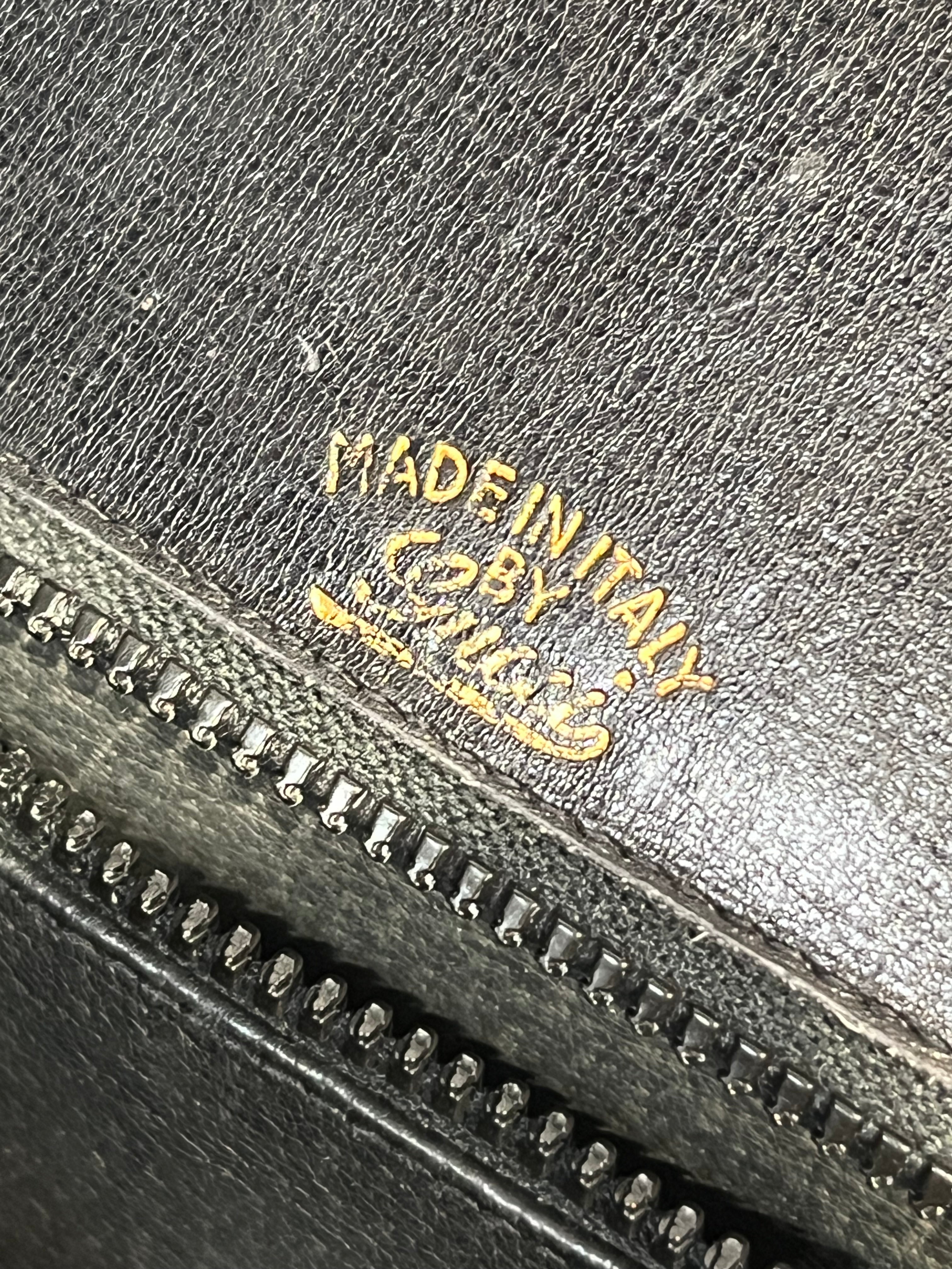 GUCCI/Hand Bag/Suede/BLK/Gucci suede/leather bag view 3