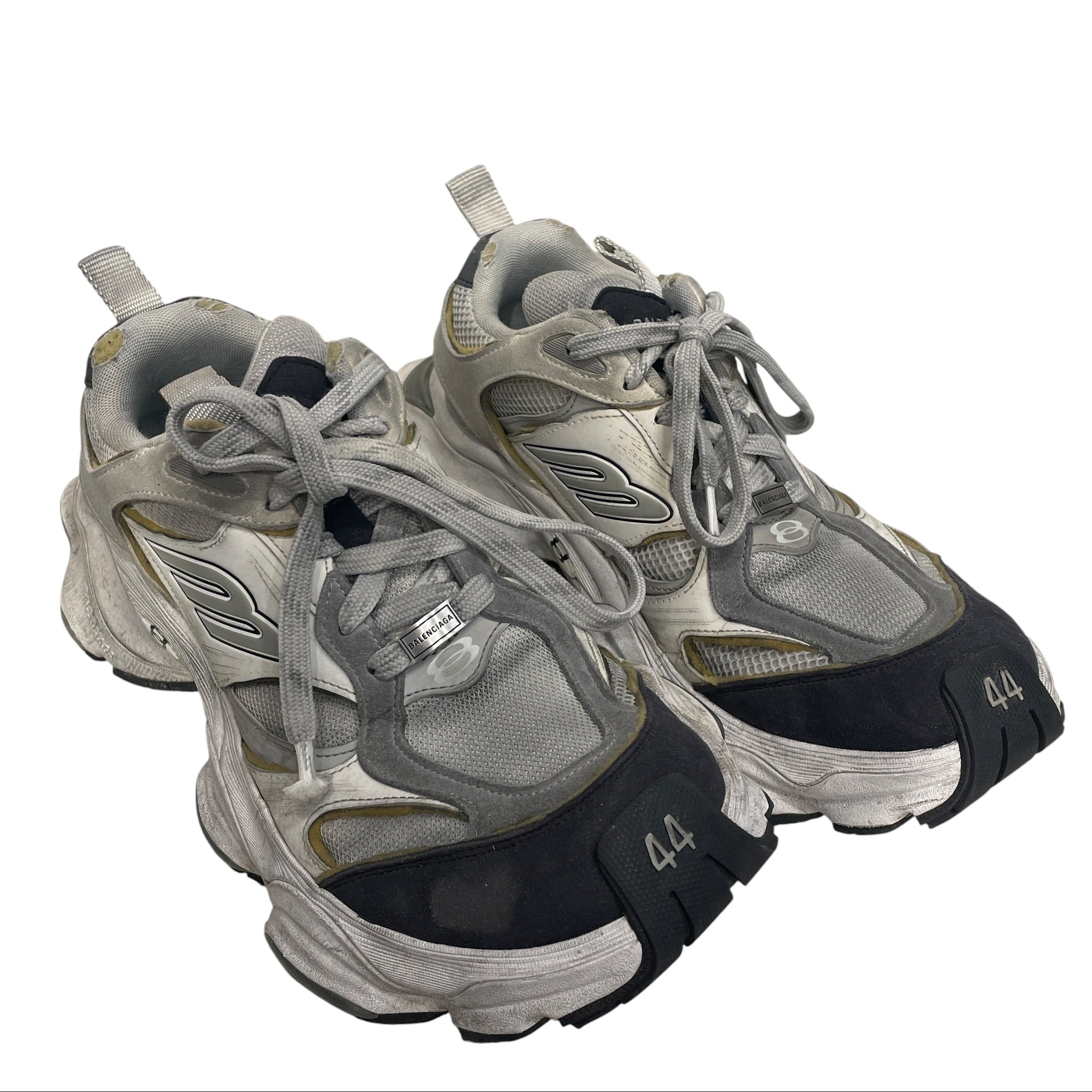 BALENCIAGA/Low-Sneakers/US 10/Cotton/GRY/cargo view 1