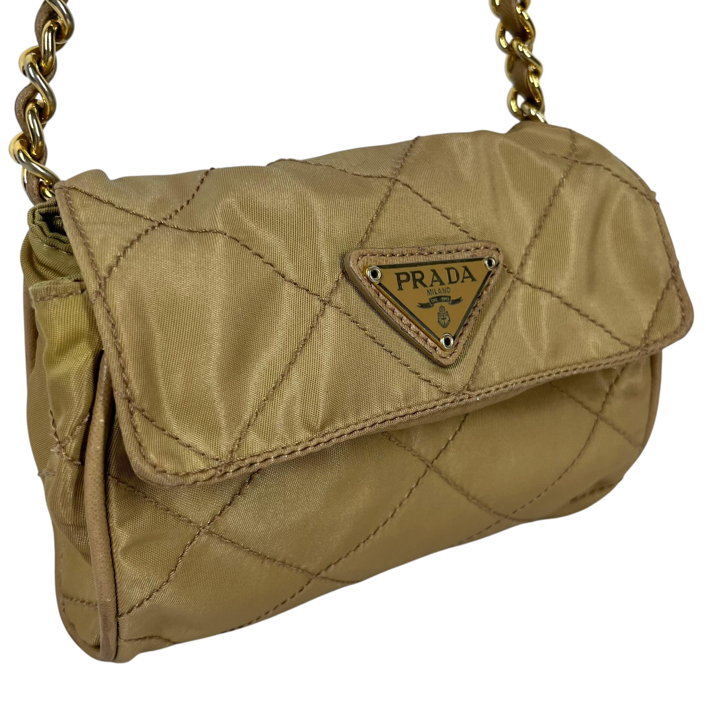 PRADA/Hand Bag/Polyester/KHK/Link Chain view 6