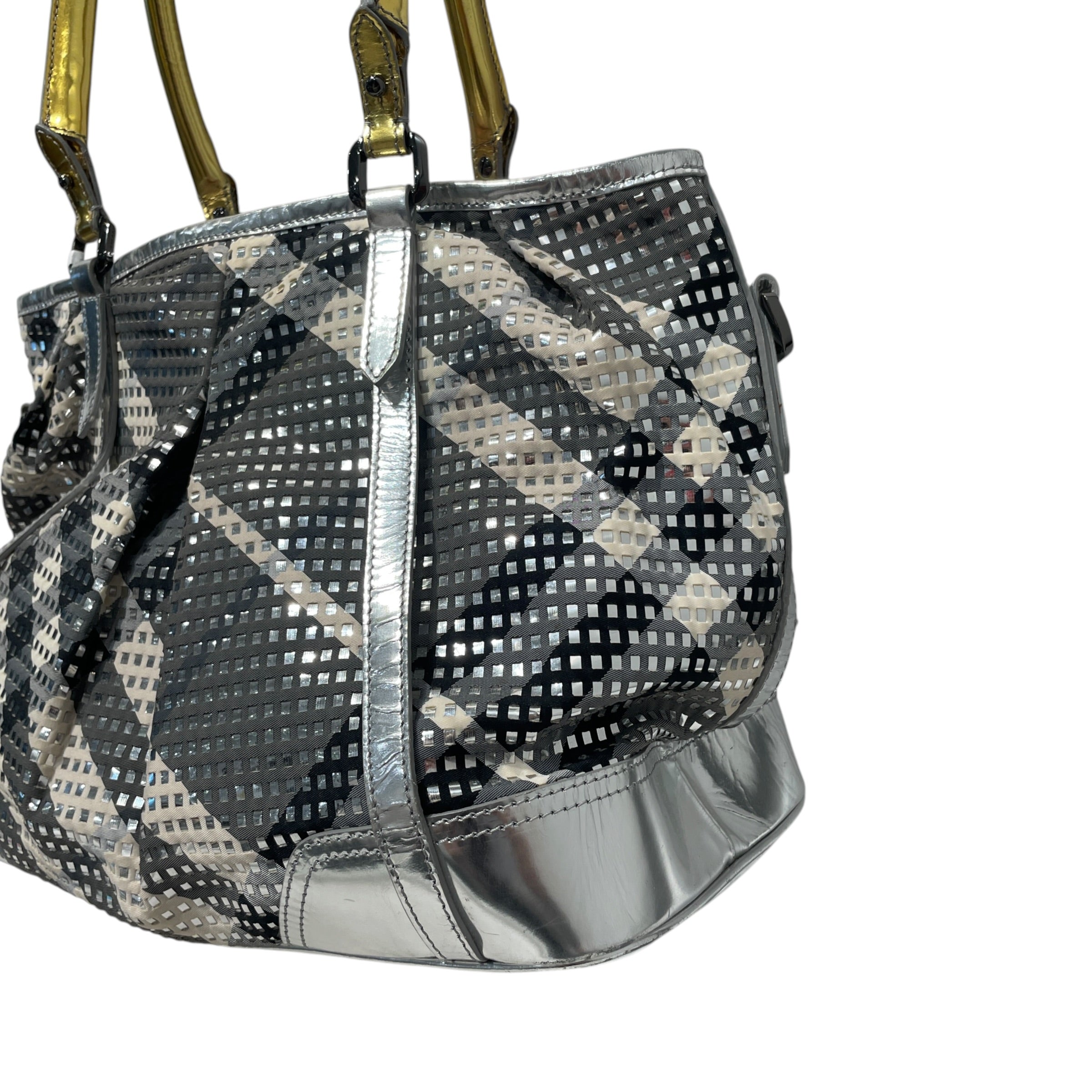 BURBERRY/Hand Bag/Leather/SLV/Two Way Bag Coated Canvas view 4