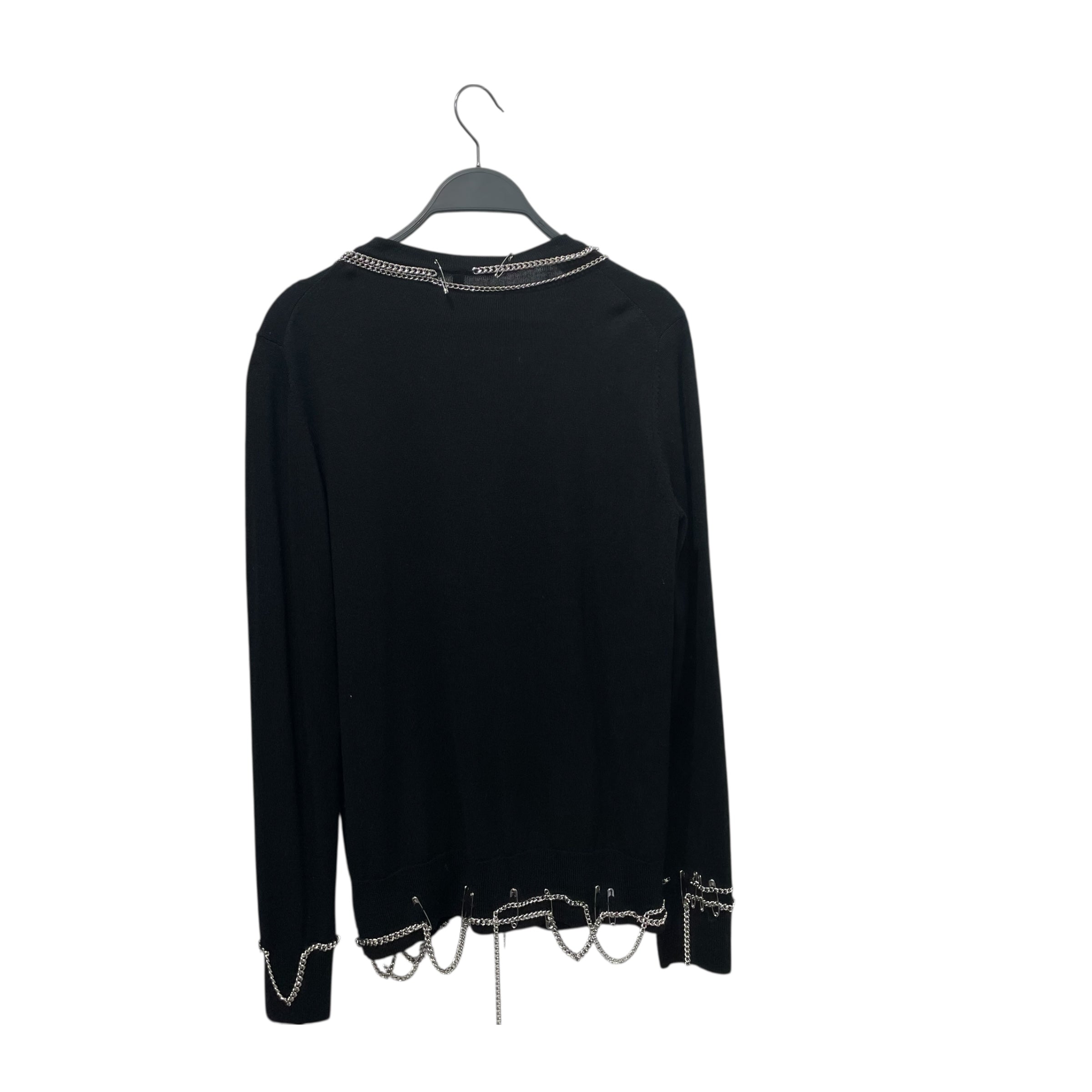 R13/Cardigan/Cotton/BLK/CHAIN EMBELLISHED view 2