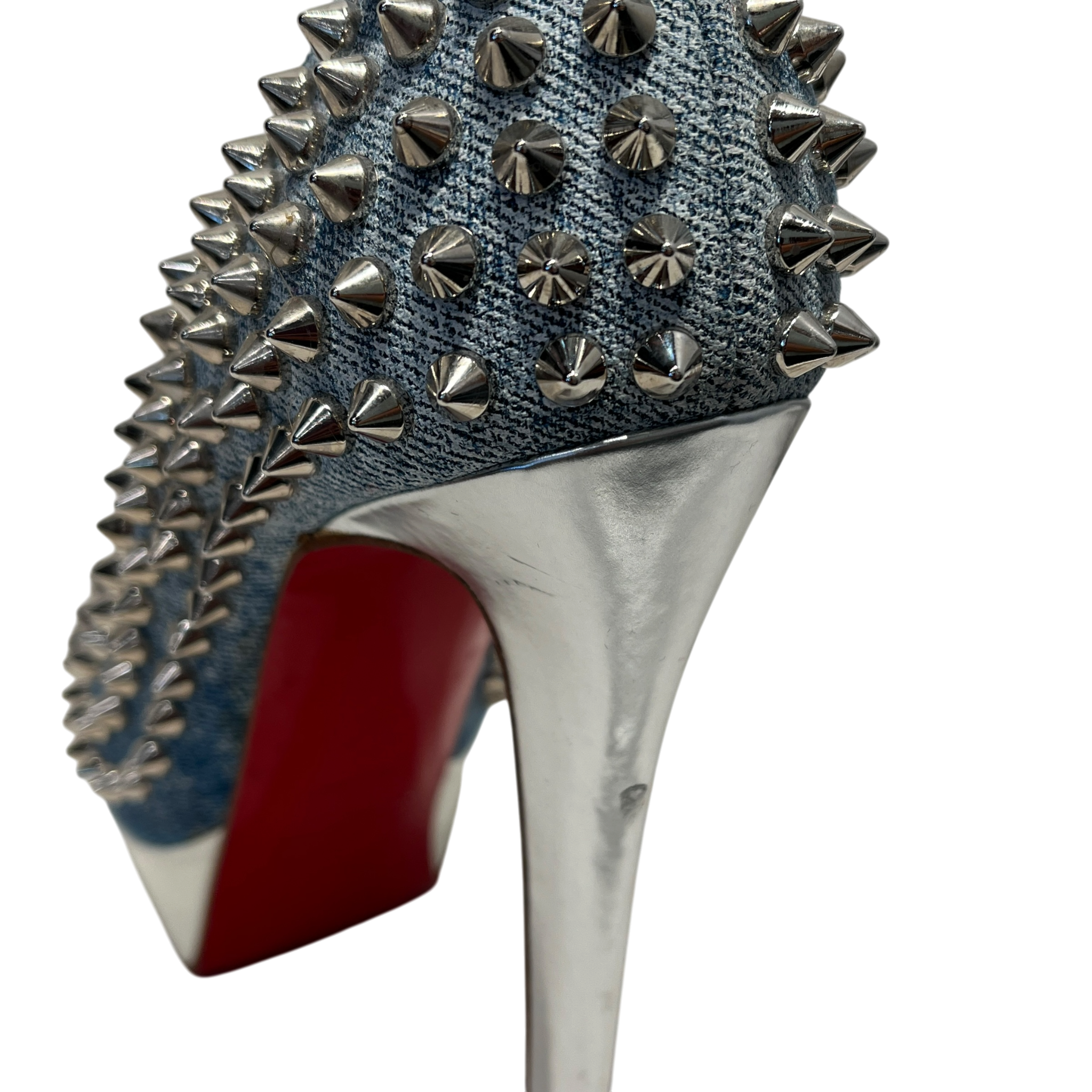 Christian Louboutin/Heels/EU 35.5/Border/Denim/BLU/U-Tip/Denim Blue Bianca Spike Pumps view 5