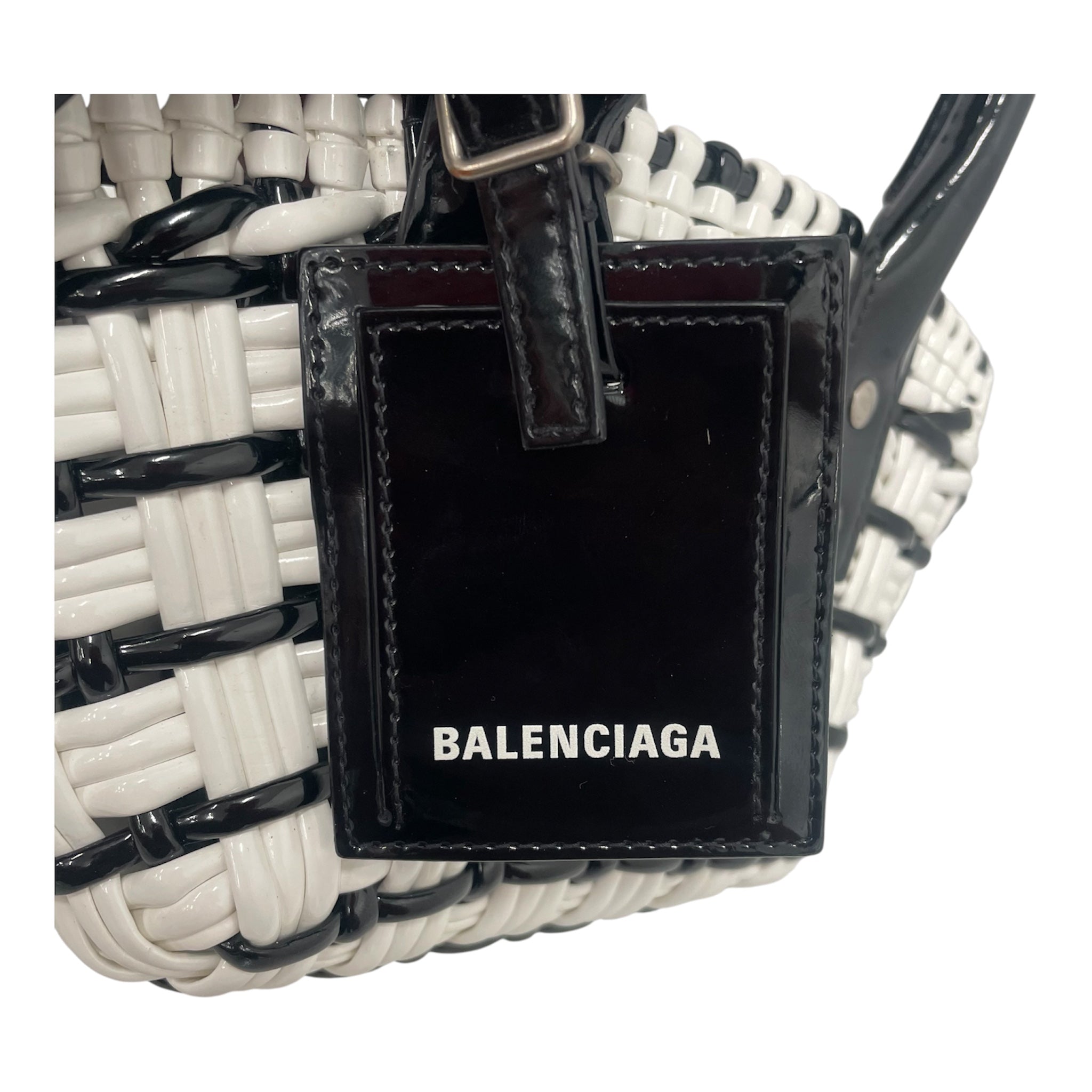 BALENCIAGA/Tote Bag/BLK/BLACKWHITEBASKETWEAVE view 5