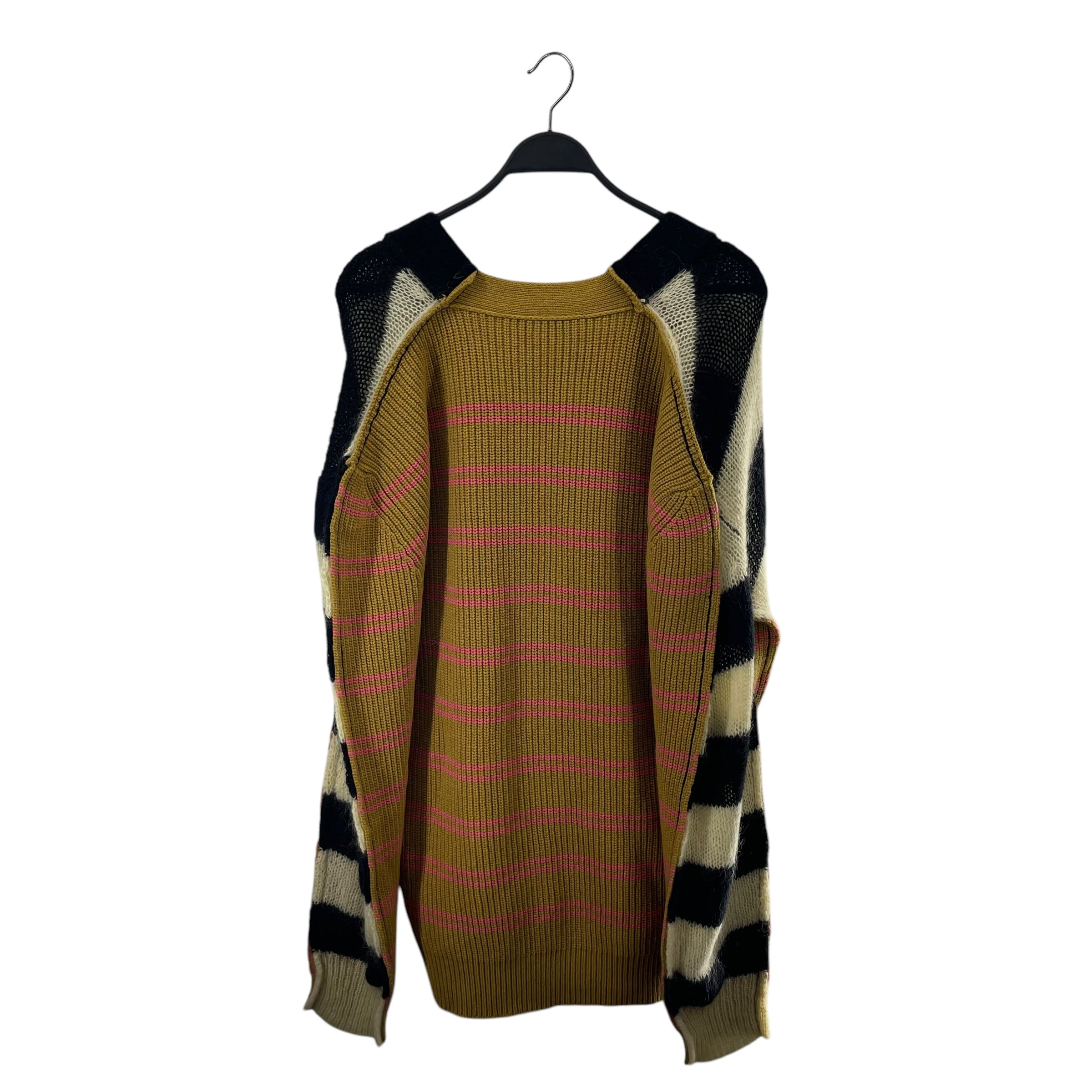 MARNI/Cardigan/52/Stripe/Wool/MLT/W/B STRIPES FRONT/KHK/PNK STRP view 2